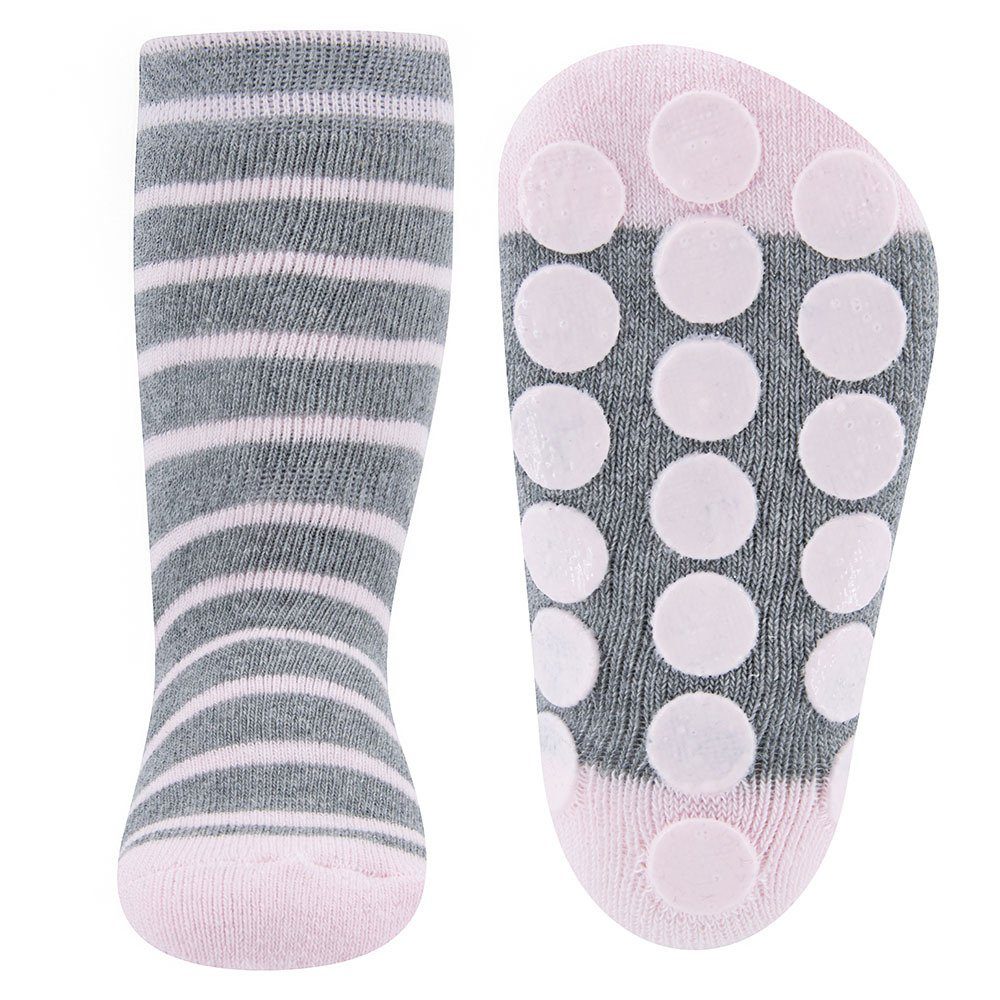 ABS-Socken Maus/Ringel grau-rosa Stoppersocken (2-Paar) Ewers