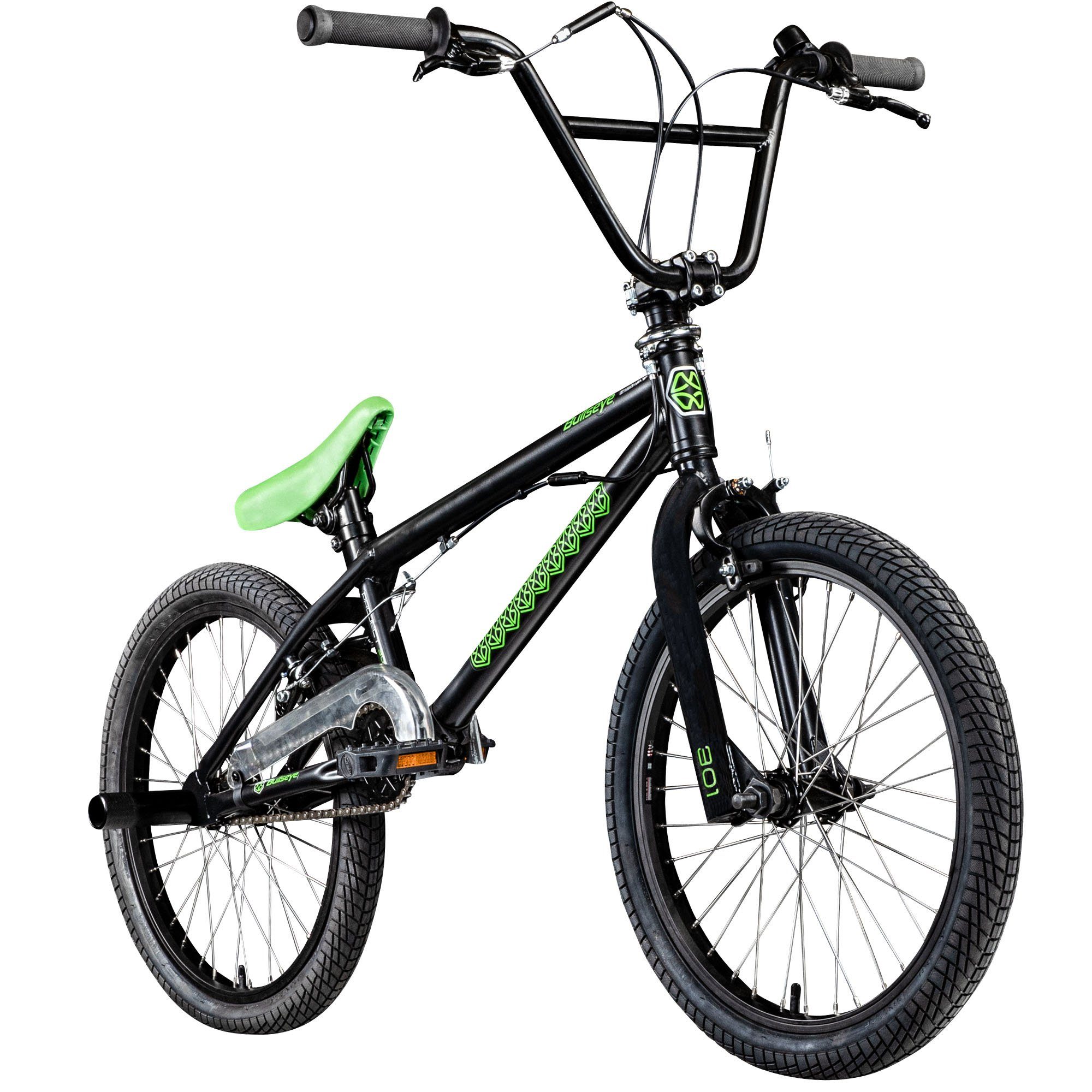bullseye BMX-Rad Project 301, 1 Gang, BMX Rad 20 Zoll Fahrrad 2 Pegs 360° Rotor Jugendliche Erwachsene schwarz/grün