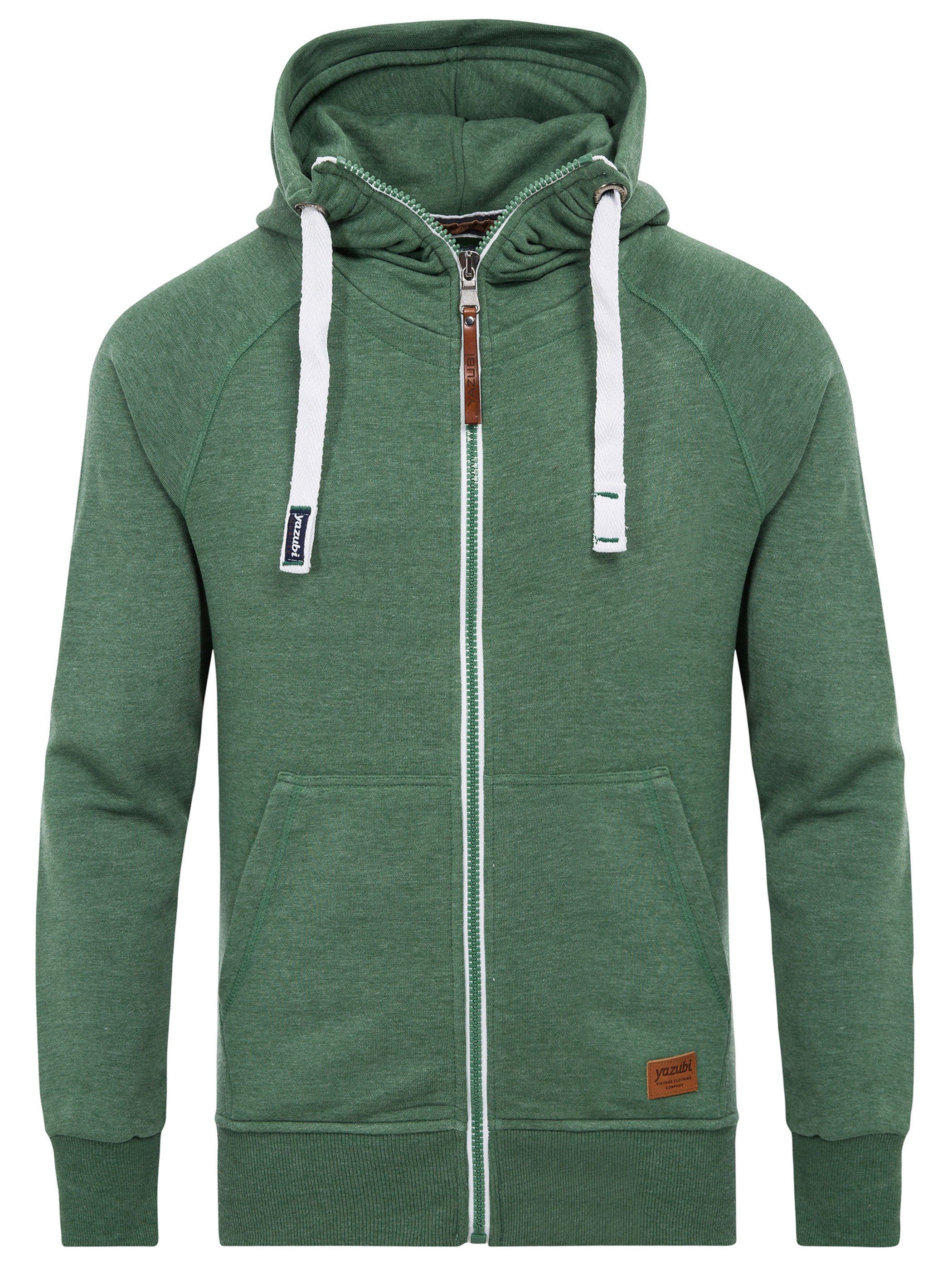 Kapuzensweatjacke (Myrtle Green Hoodie 186114) Zip Grün mit Kapuze Jacob Yazubi