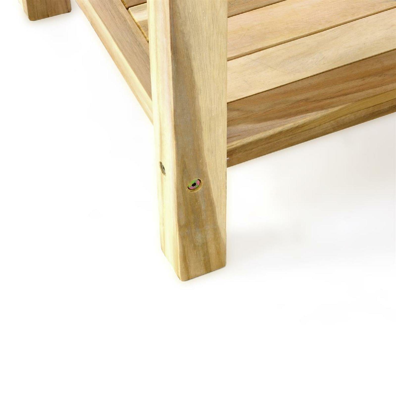 VCM Gartentisch Beistelltisch mit Ablage Natur