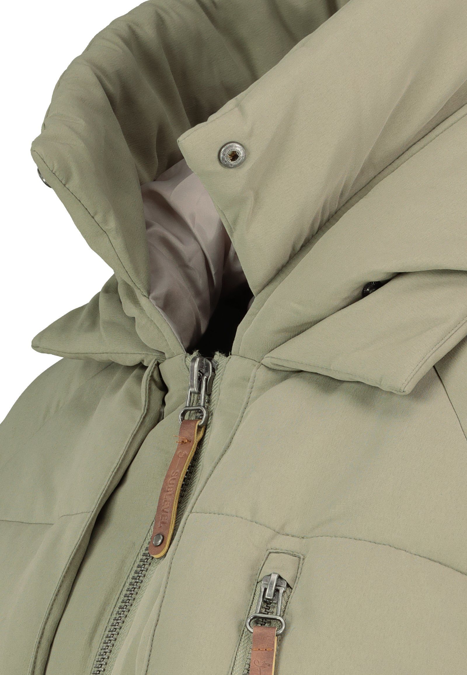 Olive Wintermantel Mantel Jacke Winter Steppjacke Parka Steppmantel Oversize Parka SUBLEVEL