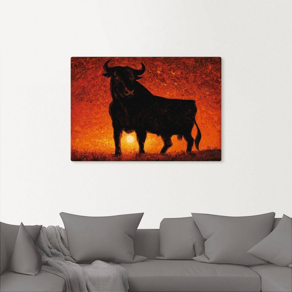 Artland Wandbild Andalusischer Stier, Wildtiere (1 St), als Alubild,  Leinwandbild, Wandaufkleber oder Poster in versch. Größen