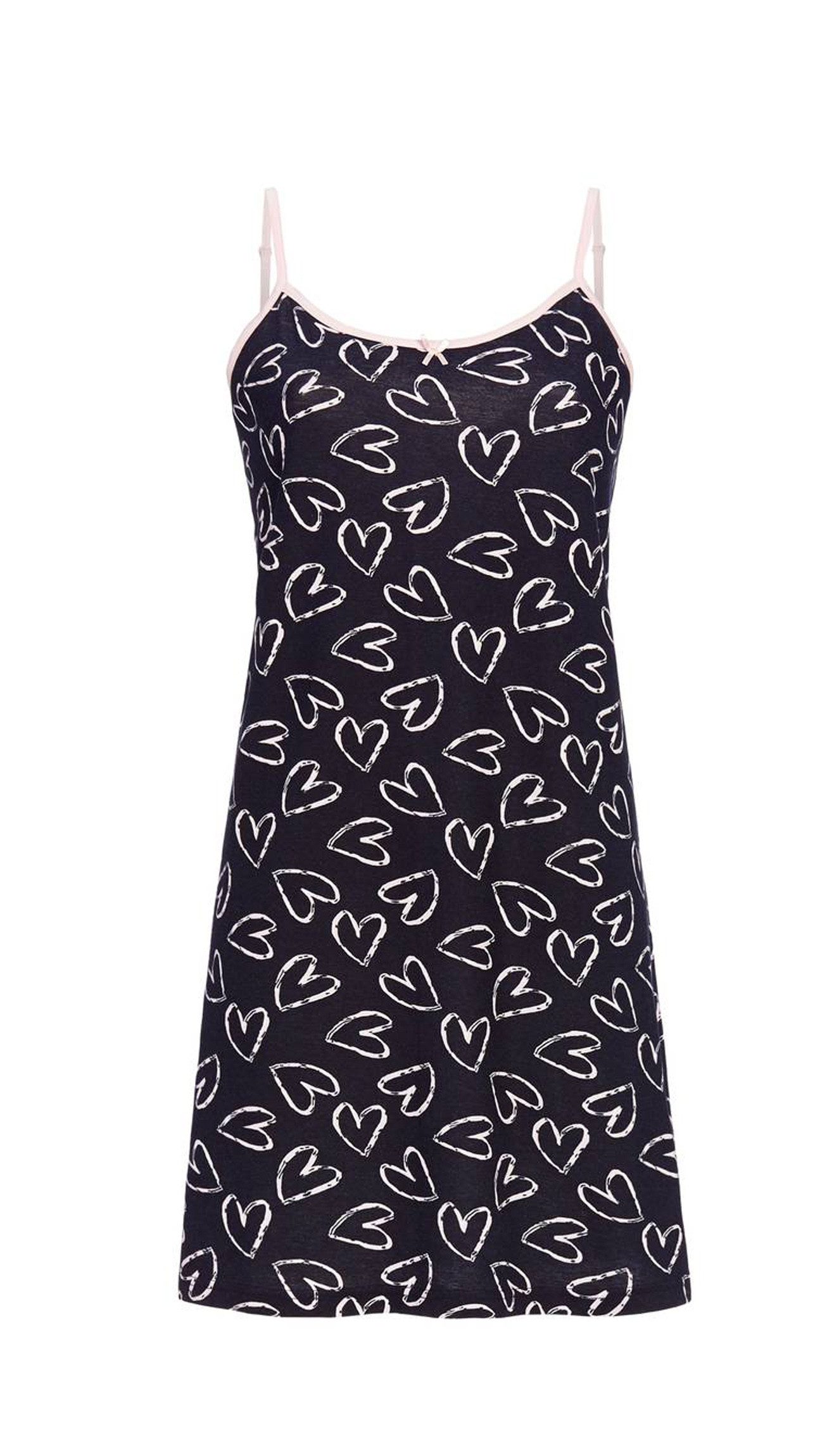 Ringella Nachthemd Ringella Lingerie Damen Nachthemd ohne Arm Herzen Navy (1-tlg) Damennachthemd mit Herzen
