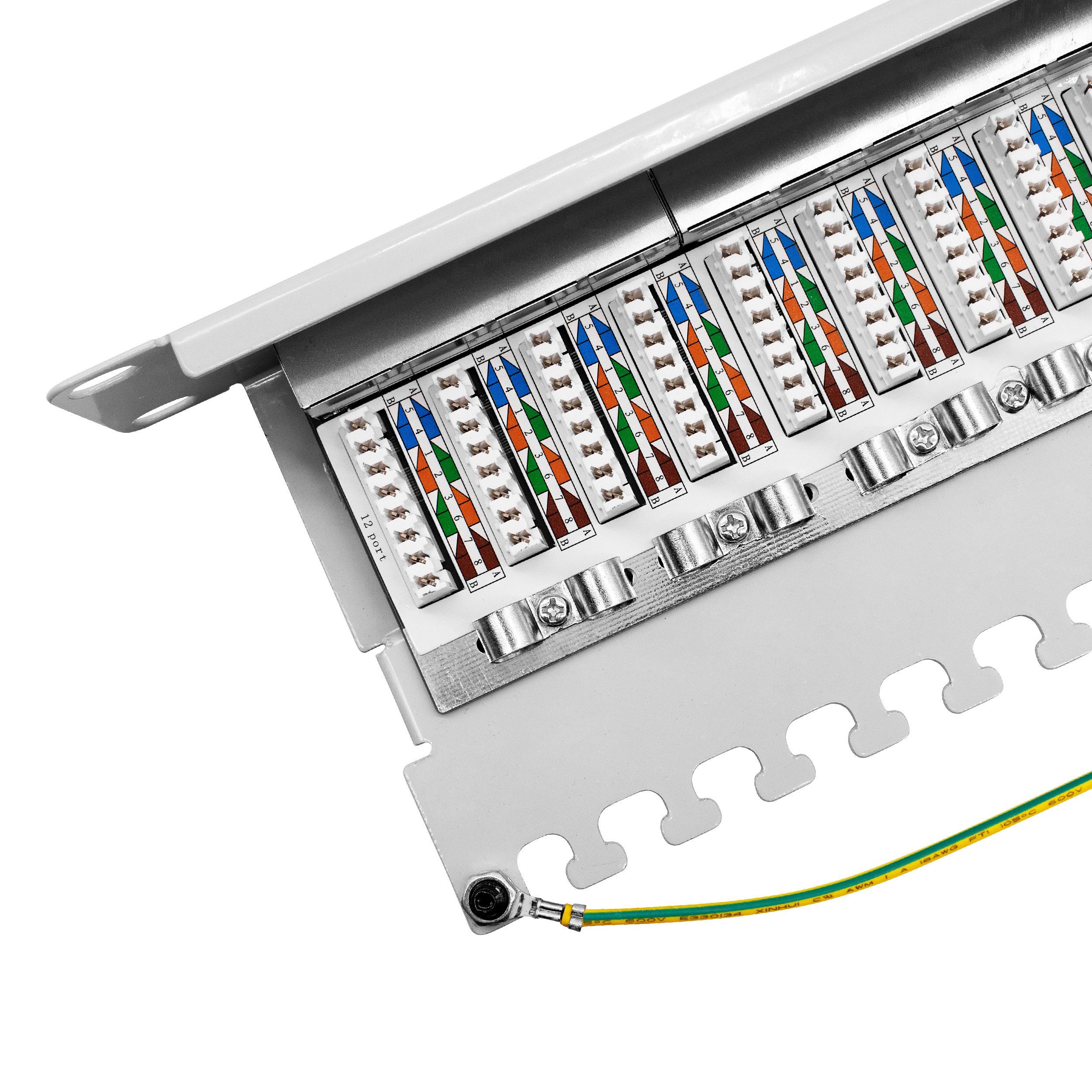 Produktbild von ProfiPatch Patchpanel 10 Zoll 12-Port – Für Cat6/Cat6a/Cat7/Cat8 Keystone-Module, Geschirmt, 1HE, Mit Kabelmanagement Und Zubehör
