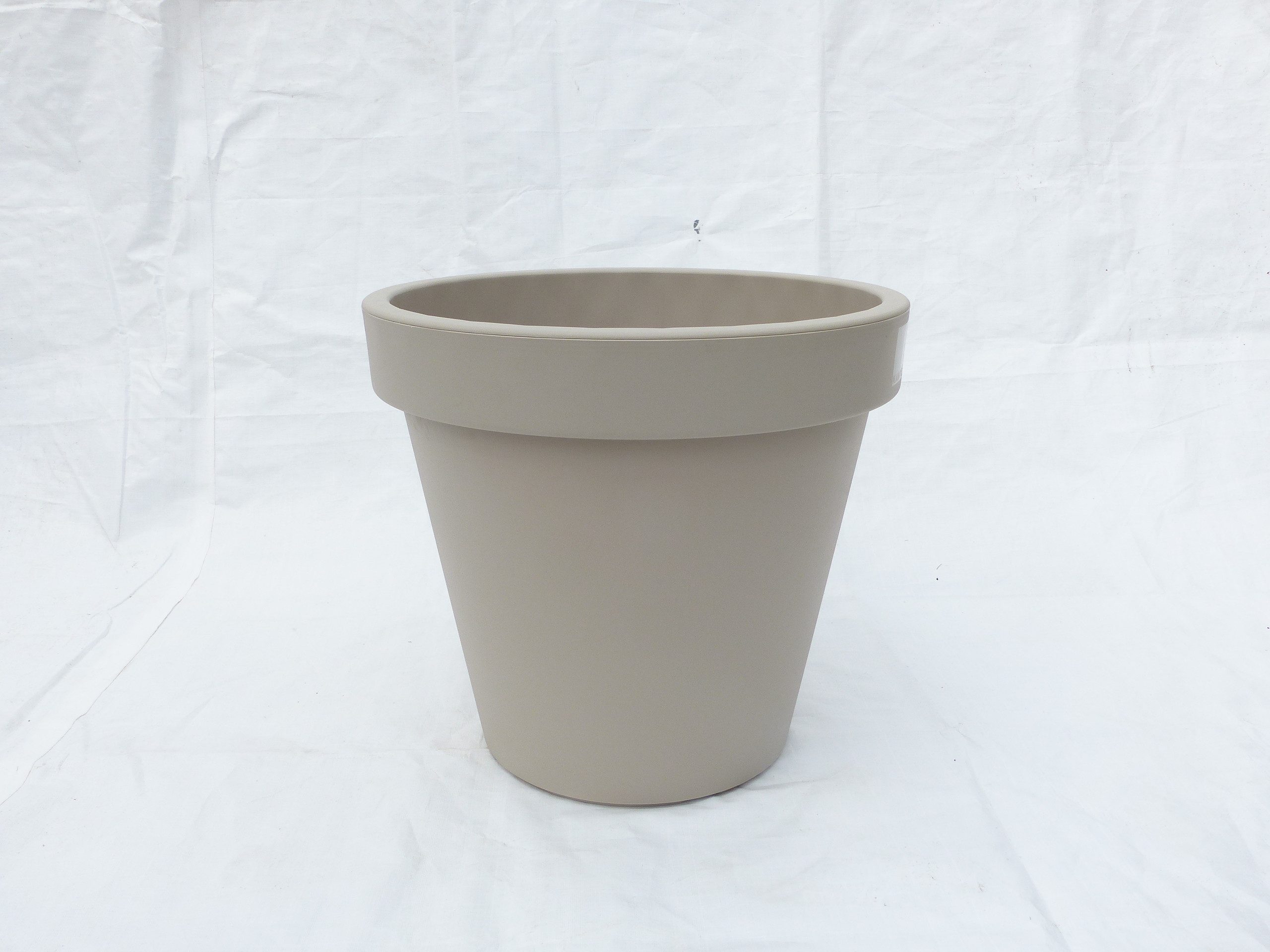 gruenwaren jakubik Übertopf Pflanzkübel E&K, beige, Taupe rund Ø80cm, Pflanztopf Blumentopf Kübel