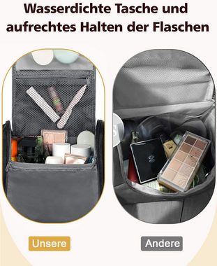 MULISOFT Kulturbeutel Portable Reise Kulturtasche Damen, Herren, großvolumig Wasserdicht mit Aufhängehaken Reise Kulturbeutel (Schwarz)