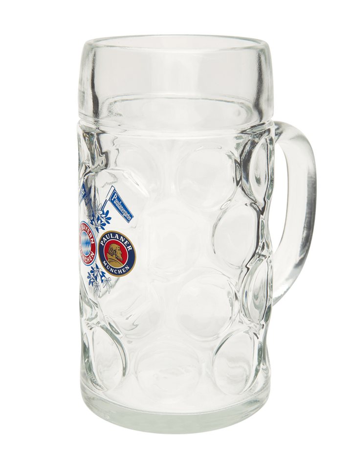 FC Bayern München Gläser-Set FC Bayern München I Maßkrug 1l I Durchsichtig, Glas