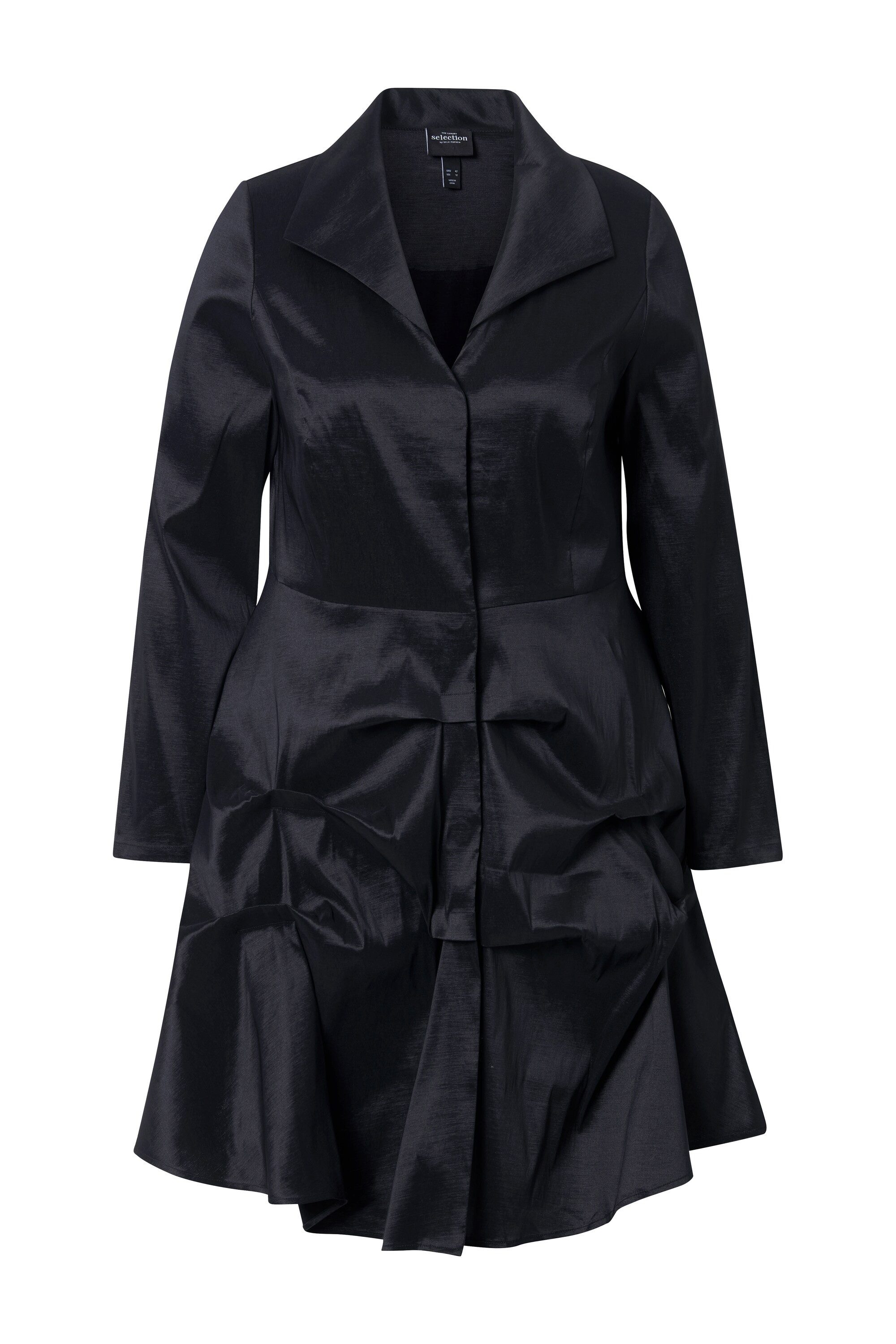 Ulla Popken Sommerjacke Longjacke Schößchen Spatenkragen Langarm günstig online kaufen