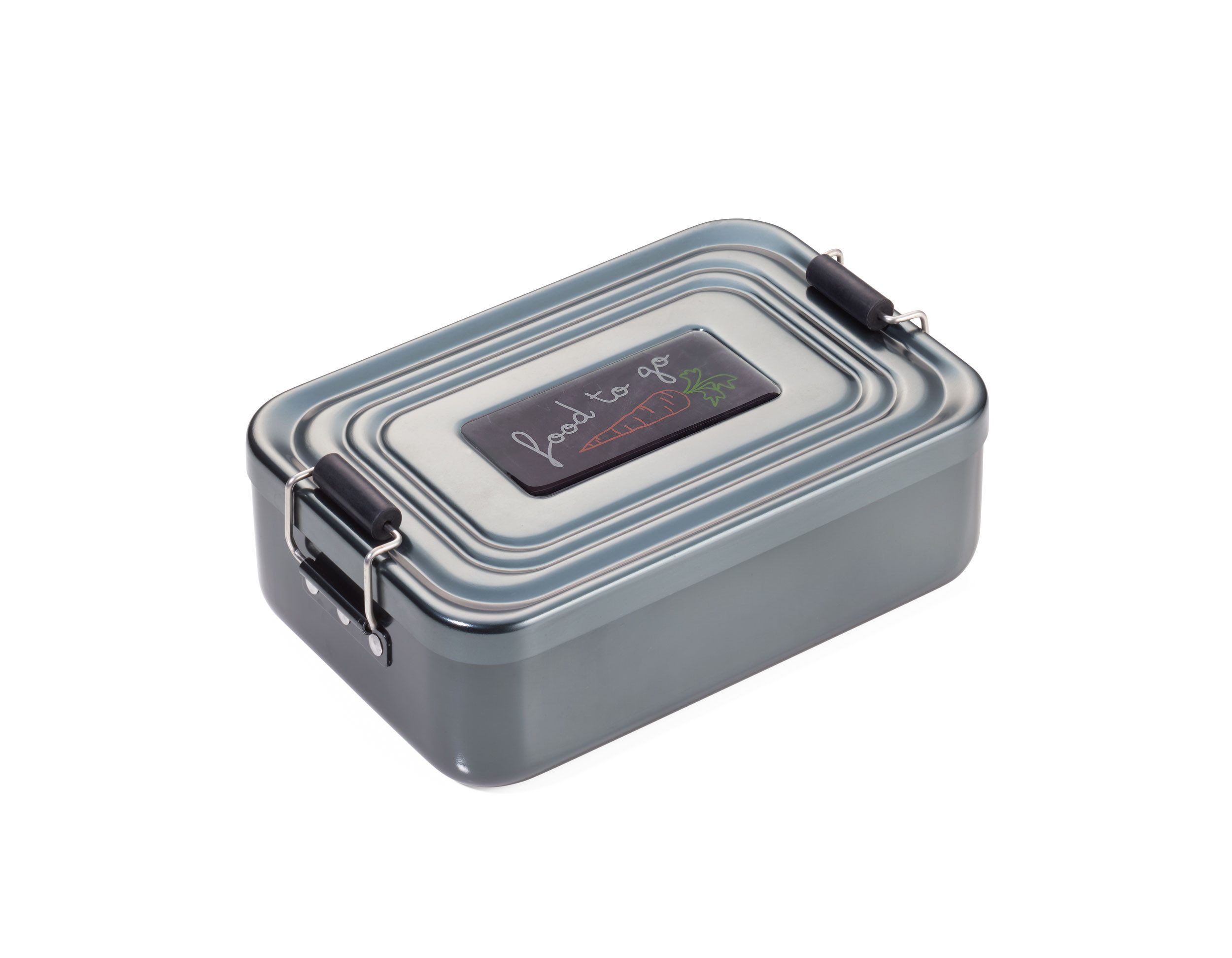TROIKA Lunchbox FOOD TO GO mit Bügelverschluss – robuste Brotdose aus Aluminium, Aluminium, für Alltag, Schule und Büro, nostalgische Lunch-Box, rostfrei