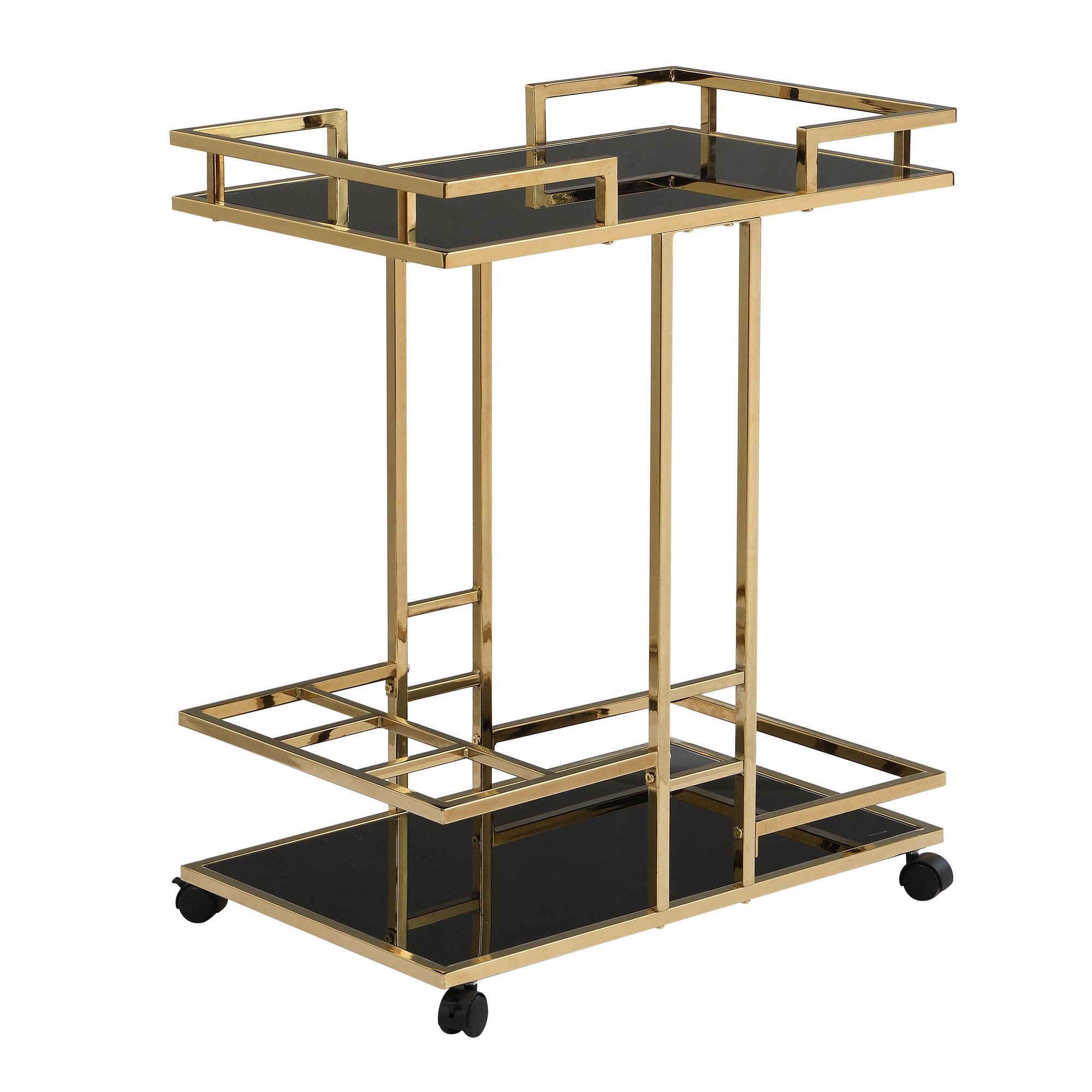 Servierwagen Schwarz-Gold 67,5x83,5x43 cm