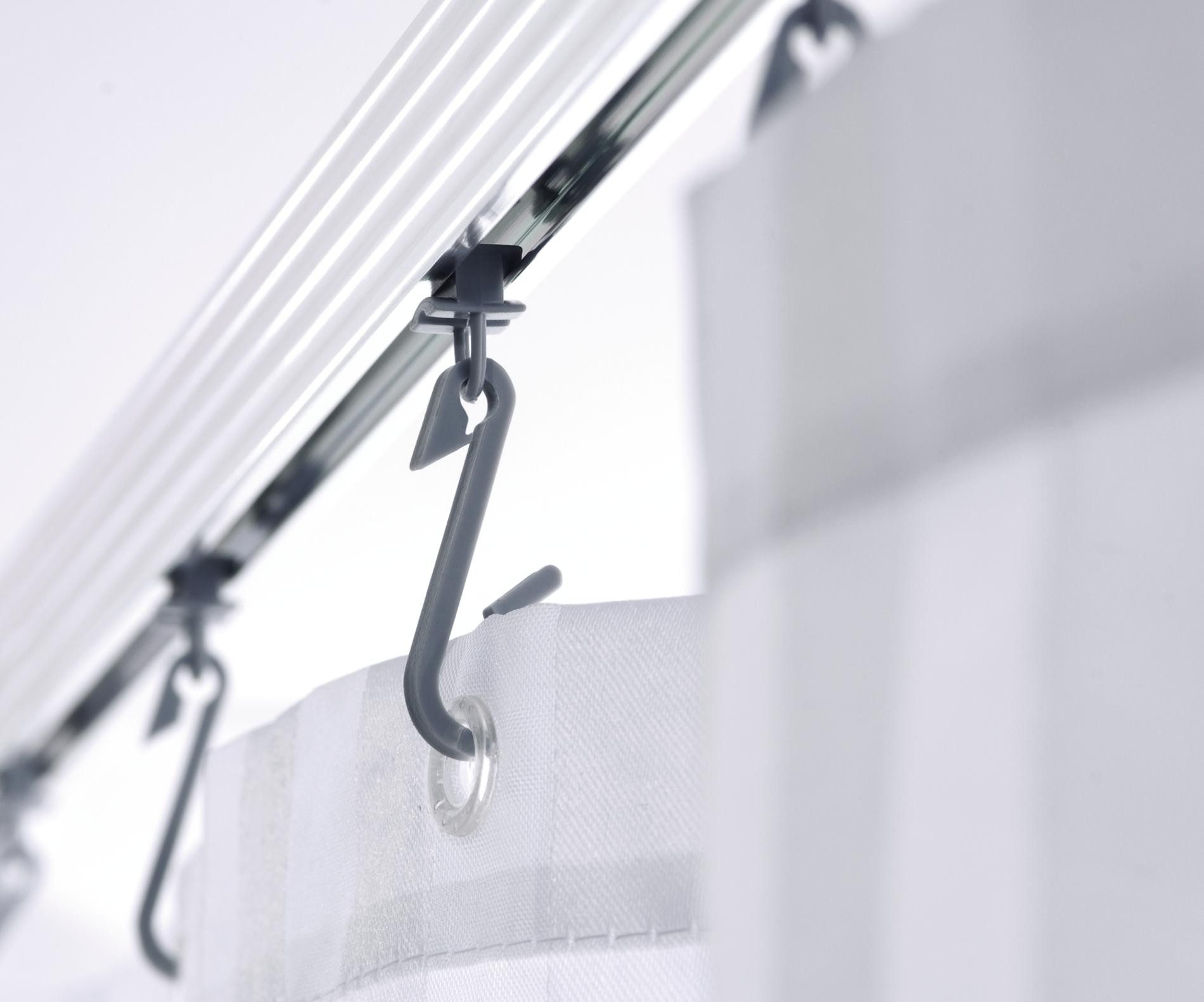 Ridder Duschvorhangstange Vorhangschiene Hallweiß, Aluminium, Kunststoff