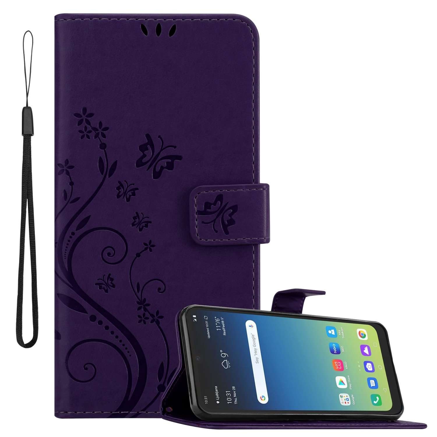 Cadorabo Handyhülle für LG K40S Hülle LG K40S, Hülle Schutzhülle Blumen Flower mit Standfunktion Kartenfach Magnet