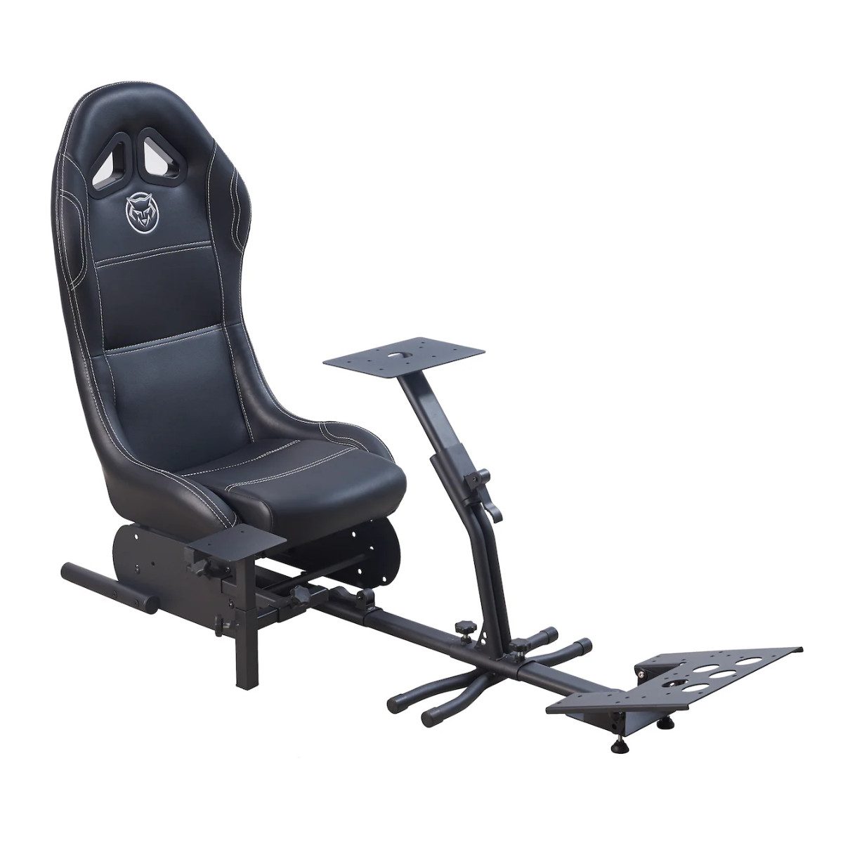 Qware Gaming Gaming-Stuhl Race Seat MAX schwarz Rennsitz für Simulation, Stahlgestell