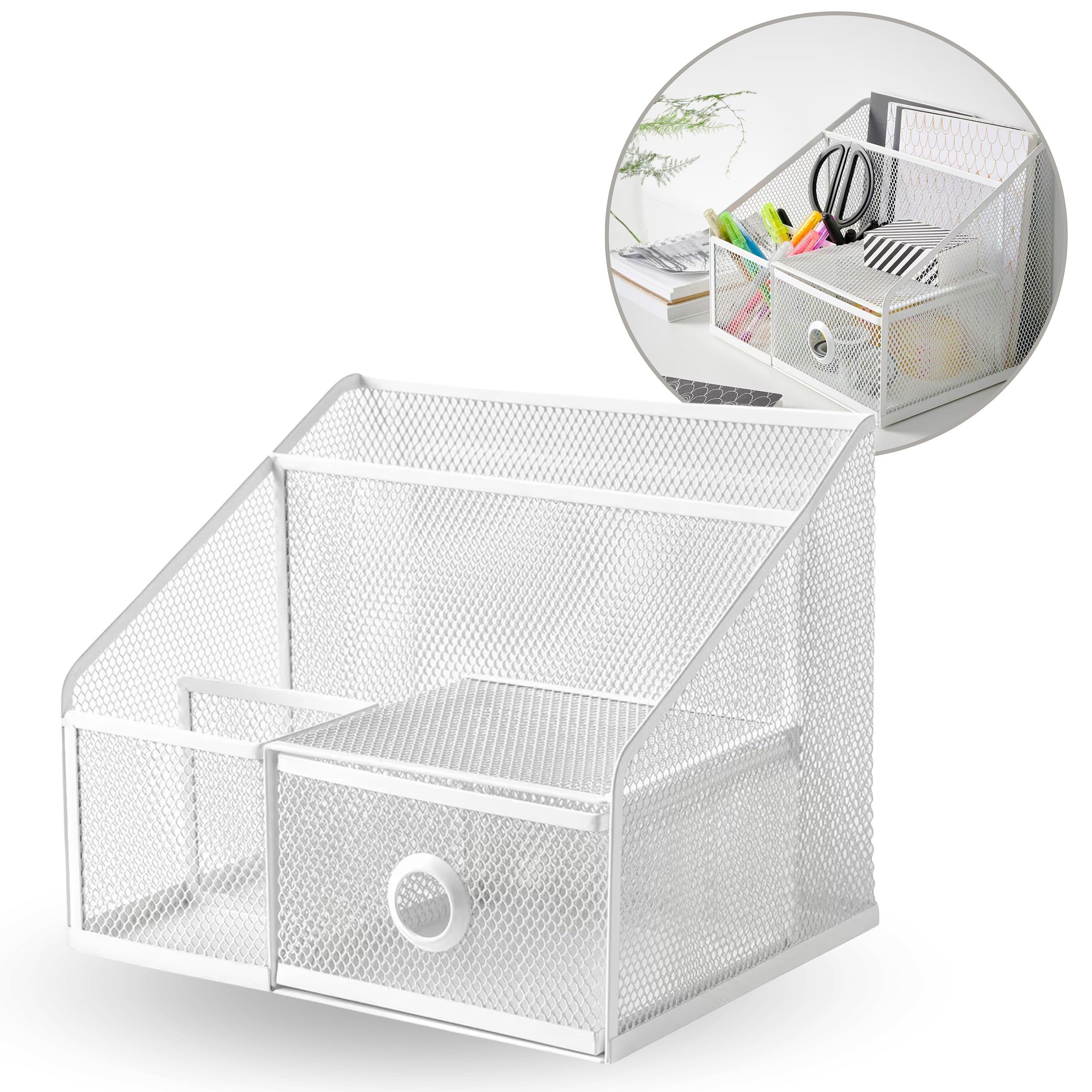 IKEA Organizer DRÖNJÖNS Weißer Schreibtisch-Organizer 25x20 cm IKEA