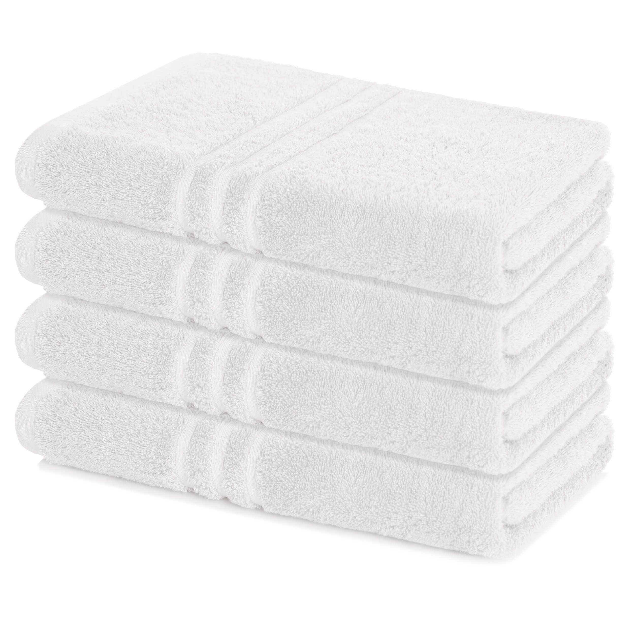 Lavea Duschtücher 4er Set Duschtuch 70 x 140 cm, Elena Frottee Handtücher, (Set, 4-St), Dusch-Handtuch, 500 g/m² Frottier, weich & saugstark, pflegeleicht