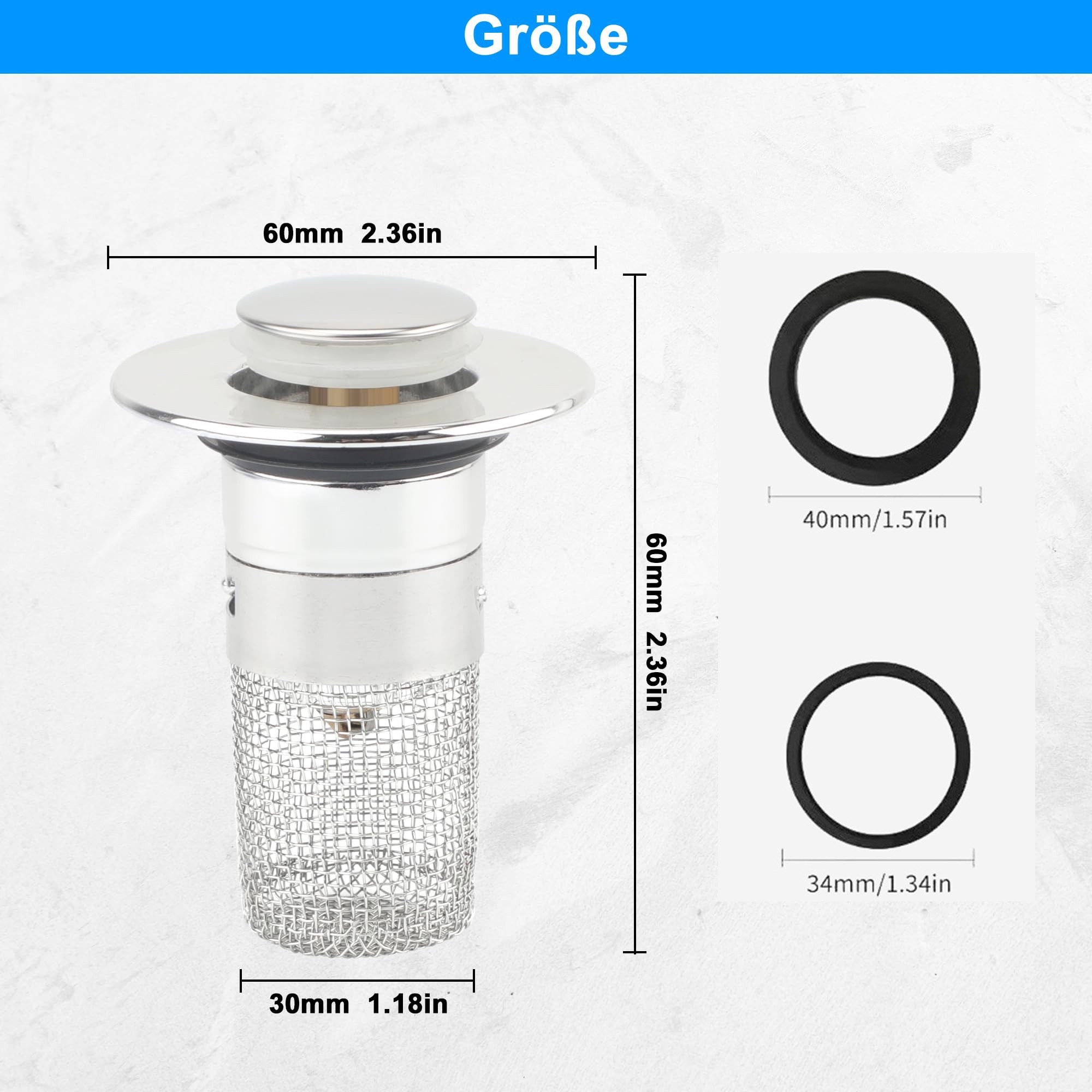 FOUORTUNATE-BEE Waschbeckenstöpsel 2 Stücke WaschbeckenstöPsel für 34-40mm günstig online kaufen