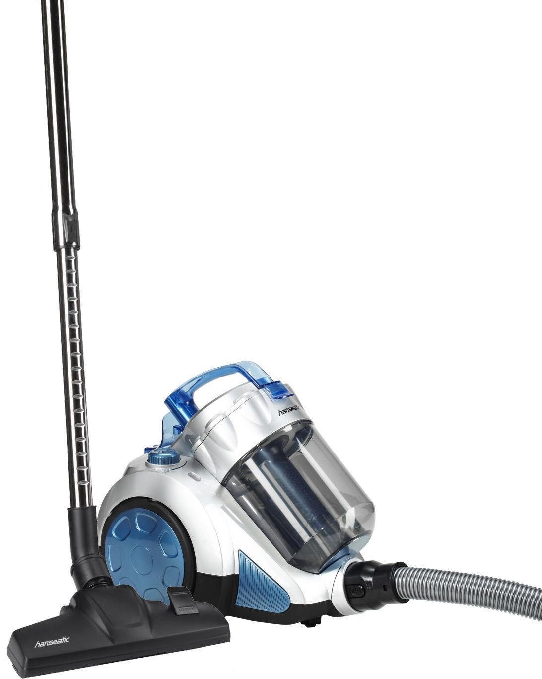 Hanseatic Bodenstaubsauger Zyklonentechnologie, elektronische Saugkraftregulierung, beutellos, 650 W, beutellos, 2,2 Liter Fassungsvermögen