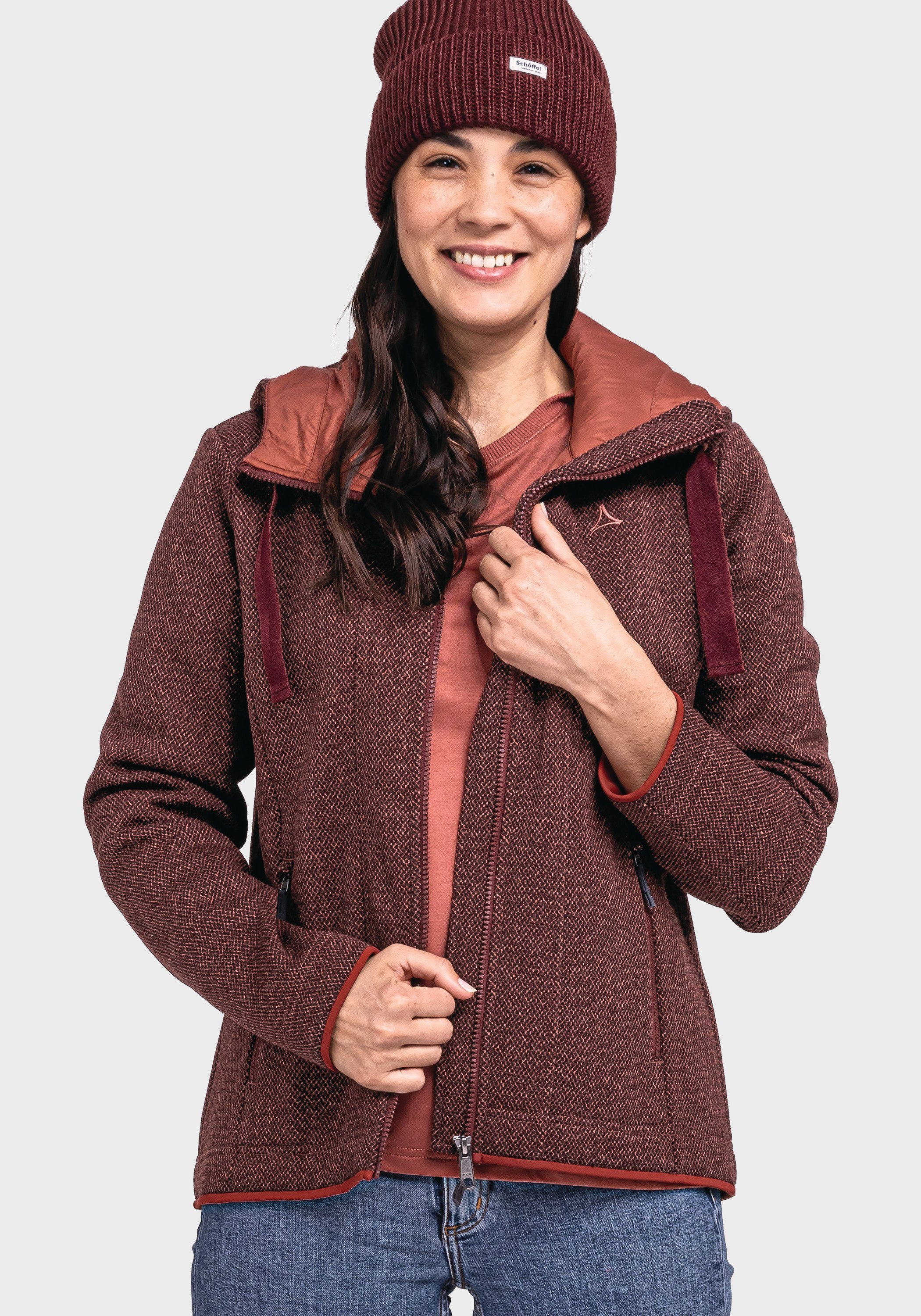 rot Aurora Hoody L Fleece Fleecejacke Schöffel