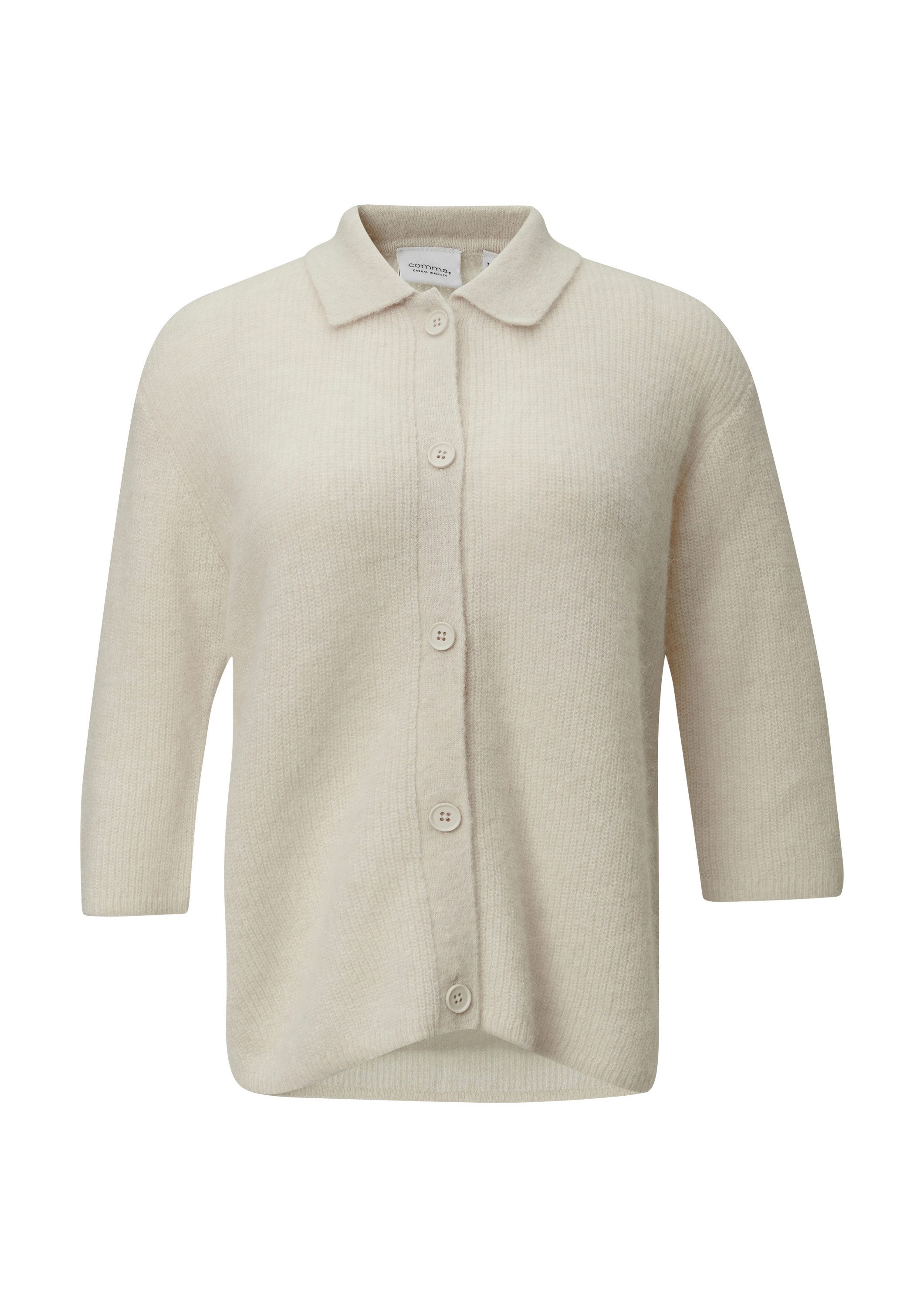 comma Cardigan Strickjacke Strickjacke mit Polokragen günstig online kaufen