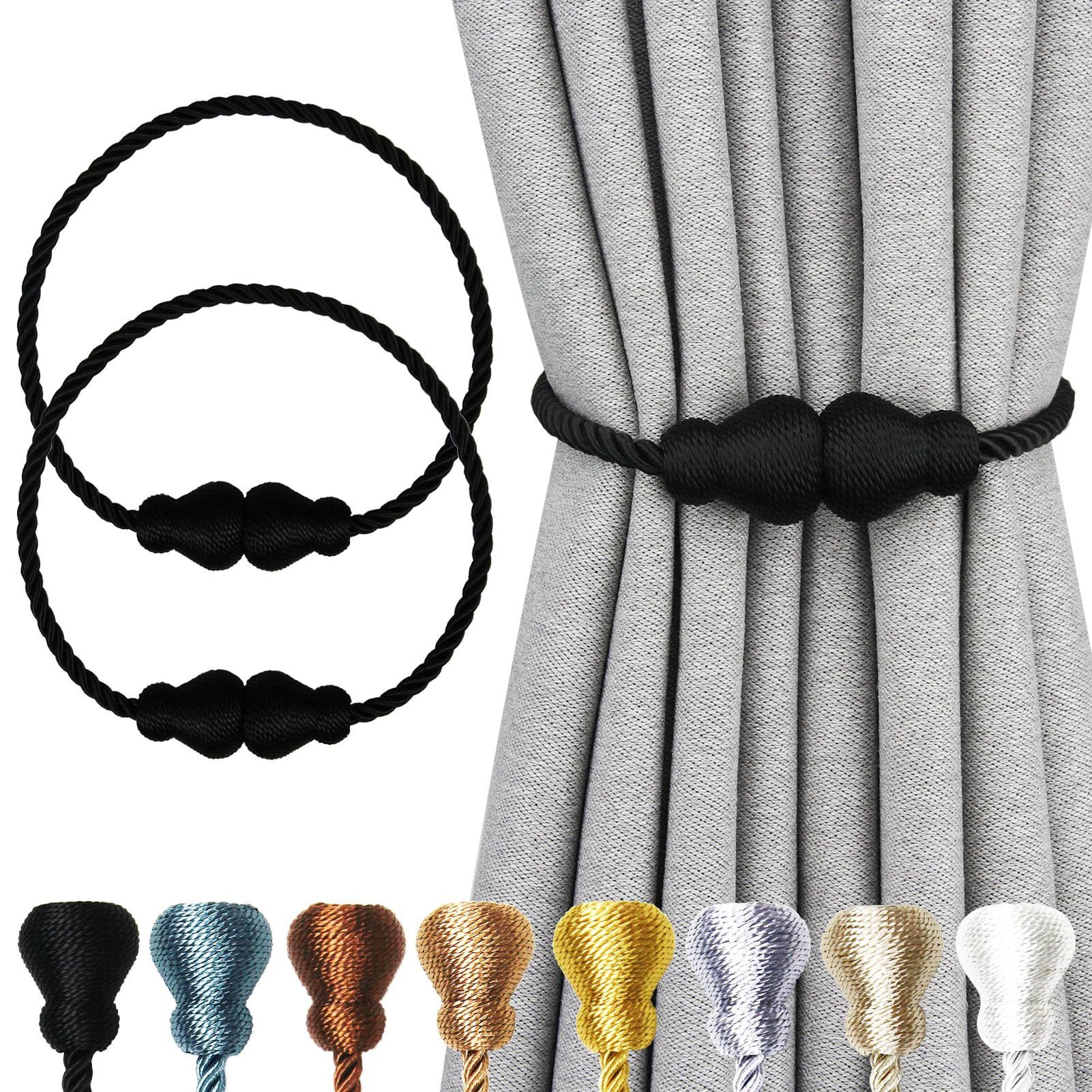 Agger Raffhalter Magnetische Raffhalter 2 Stück für Vorhänge – Dekorative Seil, (2-tlg), Raffhalter mit Magnetverschluss für Innen- und Außenbereich