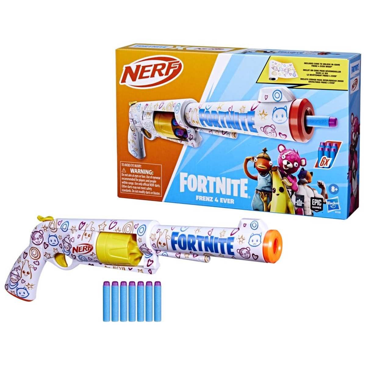 Hasbro Blaster Nerf Fortnite Frenz 4 Ever Dart Blaster Beste-Freunde-Lackierung 8+