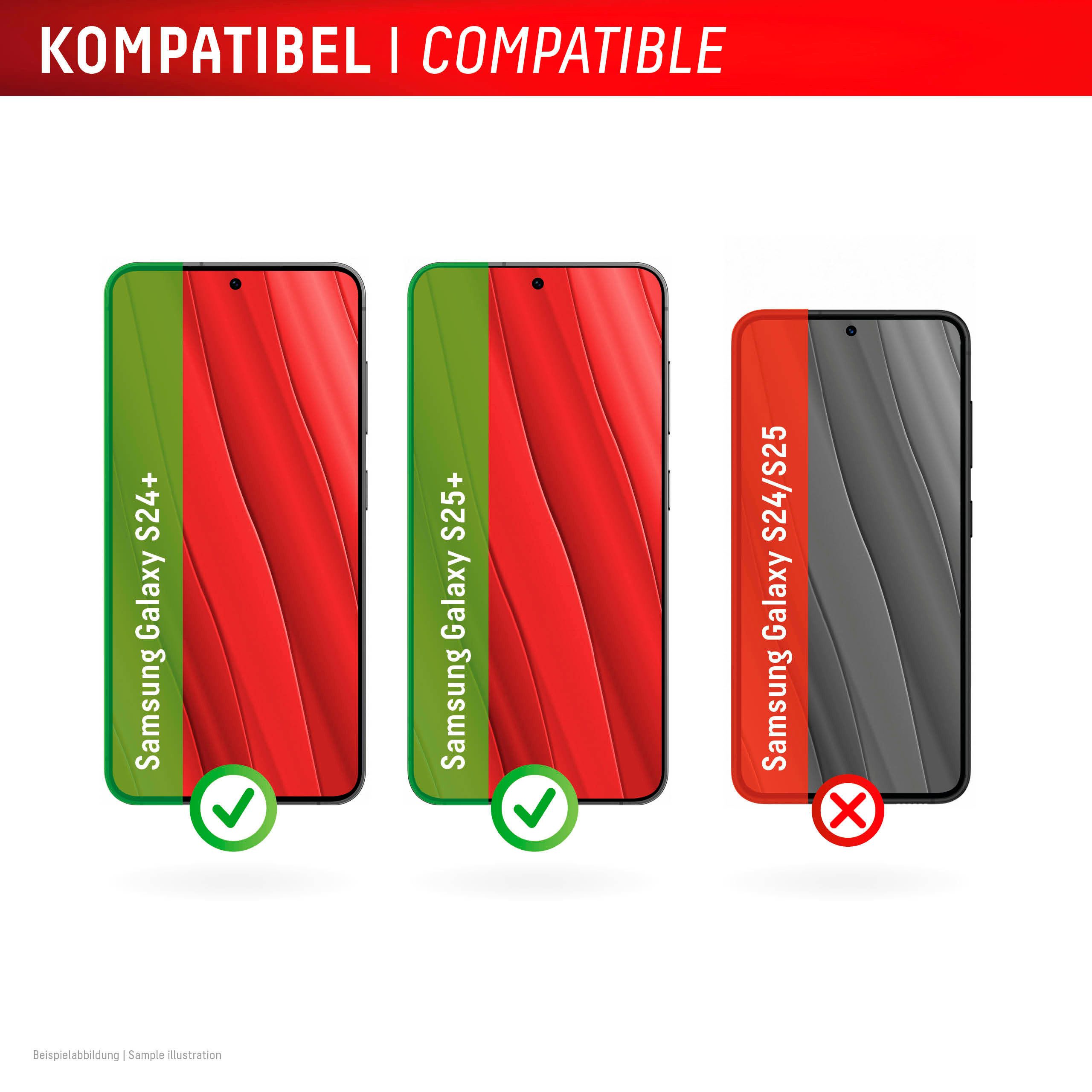Displex Displayschutzglas Real Glass + Case für Samsung Galaxy S24+, Samsung Galaxy S25+, Displayschutzfolie Displayschutz Rundumschutz 360 Grad splitterfest – Bild 4 von 5