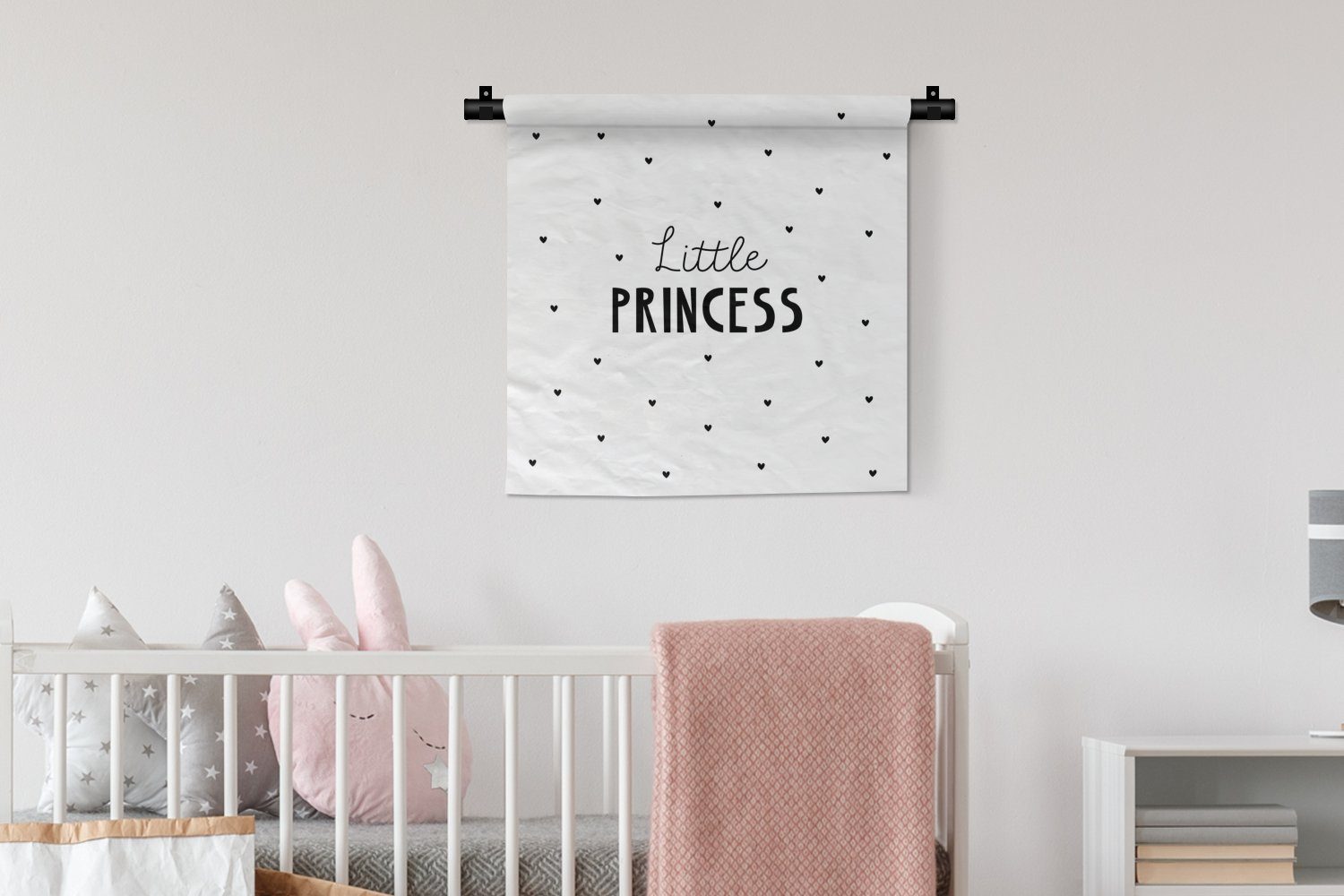 Wohnzimmer, - MuchoWow Kinderzimmer - Prinzessin Zitate, Schlafzimmer, für Sprichwörter - Mädchen Wandbehang, Prinzessin Kleine Kleid, Wanddekoobjekt - Wanddeko