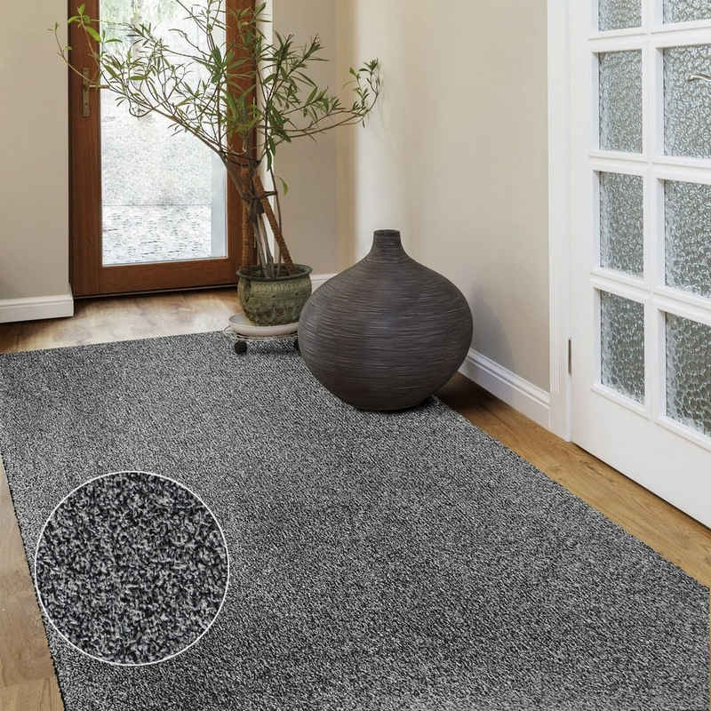 Fußmatte Bari Grau, waschbare Sauberlaufmatte, geeignet für Fußbodenheizung, Karat, rechteckig, Höhe: 6 mm