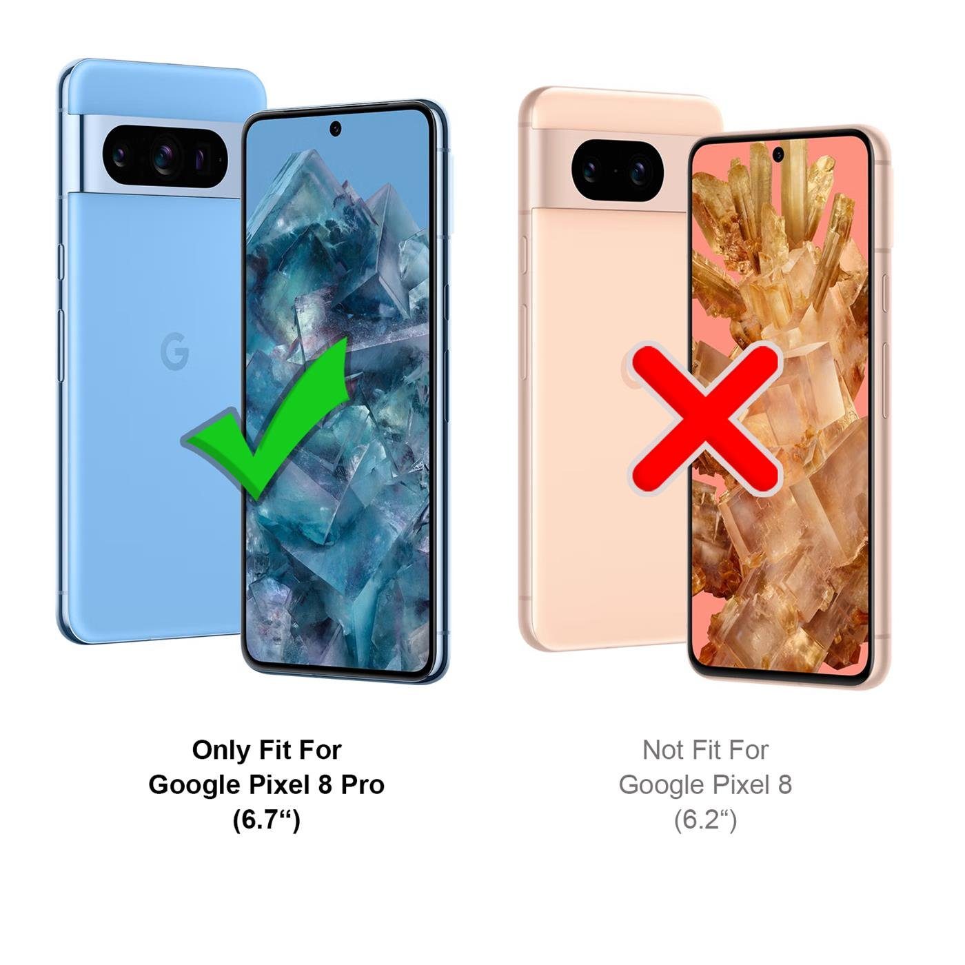 CoolGadget Handyhülle Carbon Handy Hülle für Google Pixel 8 Pro 6,7 Zoll, robuste Telefonhülle Case Schutzhülle für Pixel 8 Pro Hülle