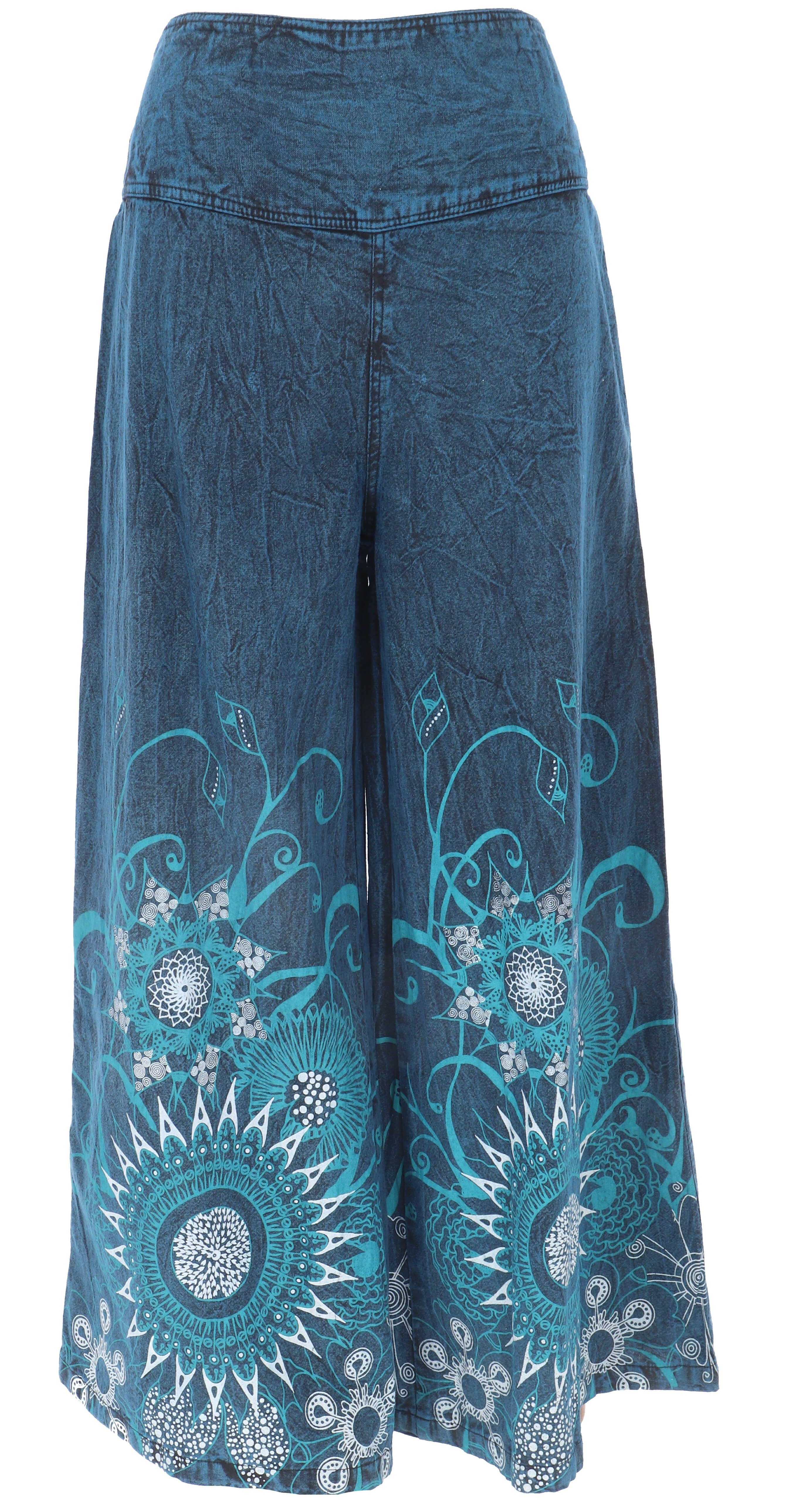 Guru-Shop Relaxhose Palazzohose, Boho Flower Power Baumwollhose,.. alternative Bekleidung – Bild 4 von 5