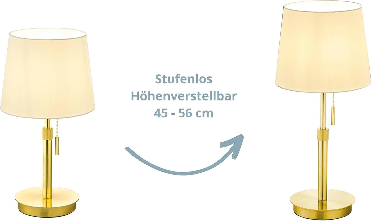 lightling Tischleuchte Liam, ohne Leuchtmittel, mit Zugschalter, höhenverst günstig online kaufen