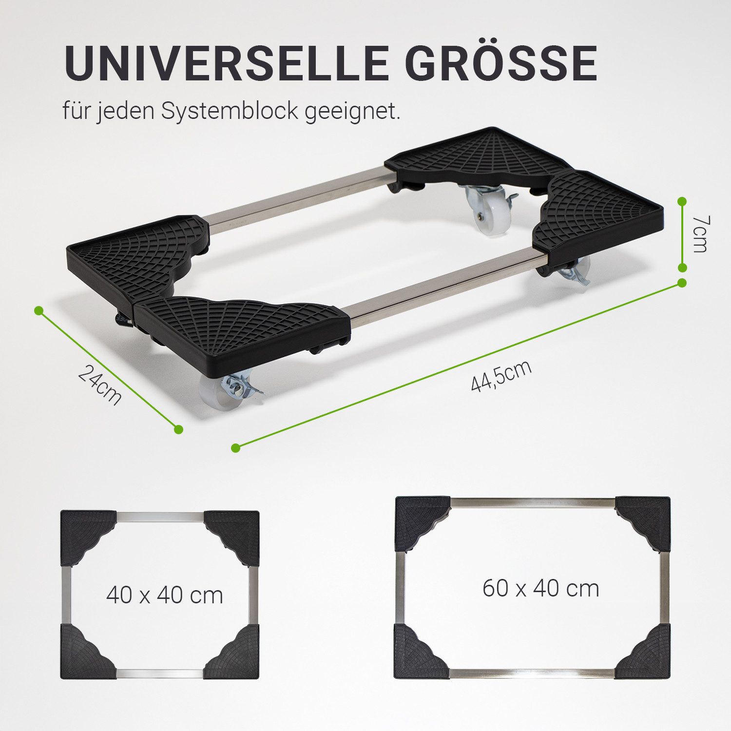 KVOTA Halterung PC-Ständer mit Rollen –flexibel verstellbar bis 40×60, schützt Gehäuse, (stabil, einfach bewegbar) – Bild 2 von 5