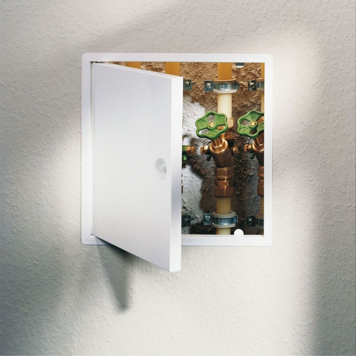 Marley Deutschland GmbH Wandfliese Revisionstür weiß beschichtet 150x150mm, Aluminium 0x0, Klappendeckel aushängbar, mit verdecktem Schnappverschluss