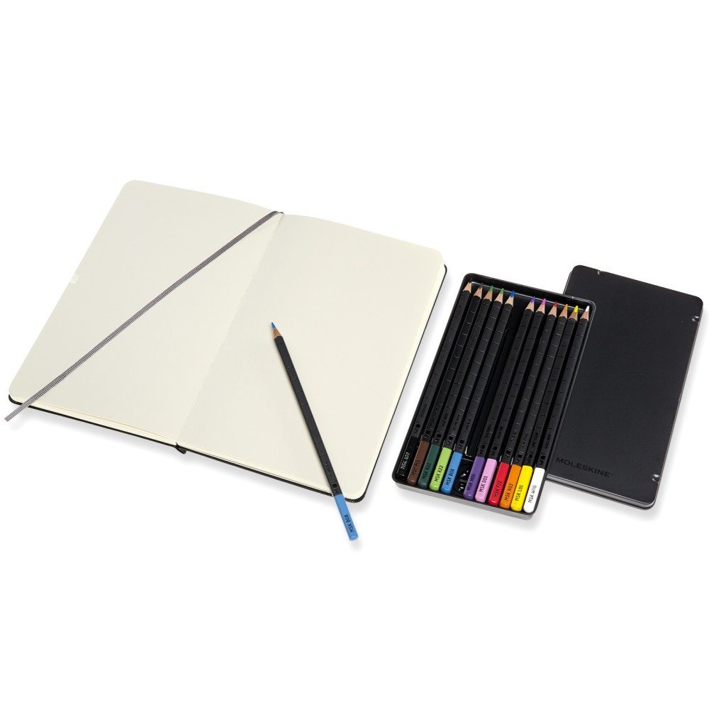 MOLESKINE Notizbuch Skizzenbuch & Aquarellstifte im Set