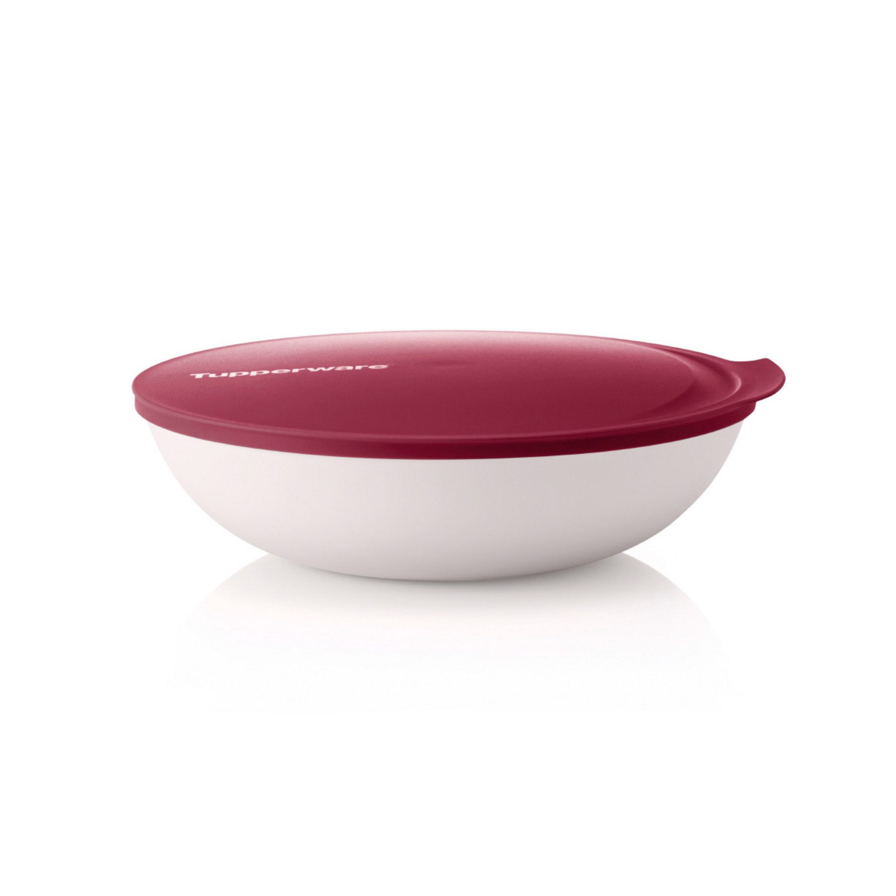 TUPPERWARE Servierschale Tupperware Всеgra Schale 1,5 Liter in bordeaux rot/weiß