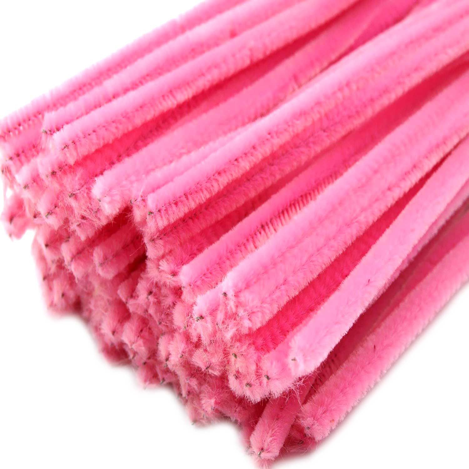 maDDma Basteldraht 20 Draht Pfeifenreiniger 6 mm Длина 30cm CHENILLE Farbe wählbar, neonrosa