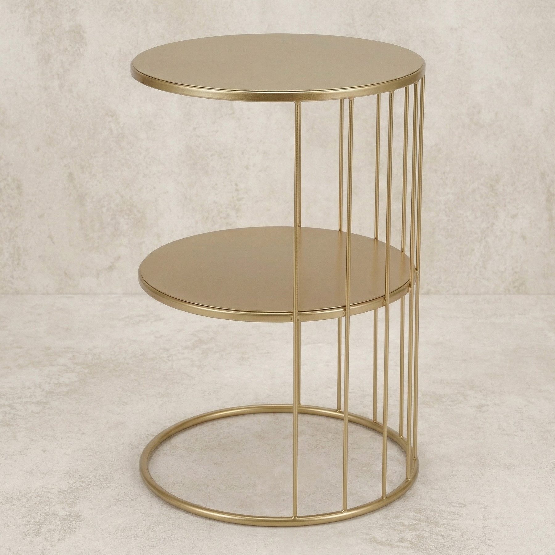 SCENA LIVING Couchtisch Runder Couchtisch RODA aus Metall, mit Ablage, Ø 52 cm – Bild 4 von 5