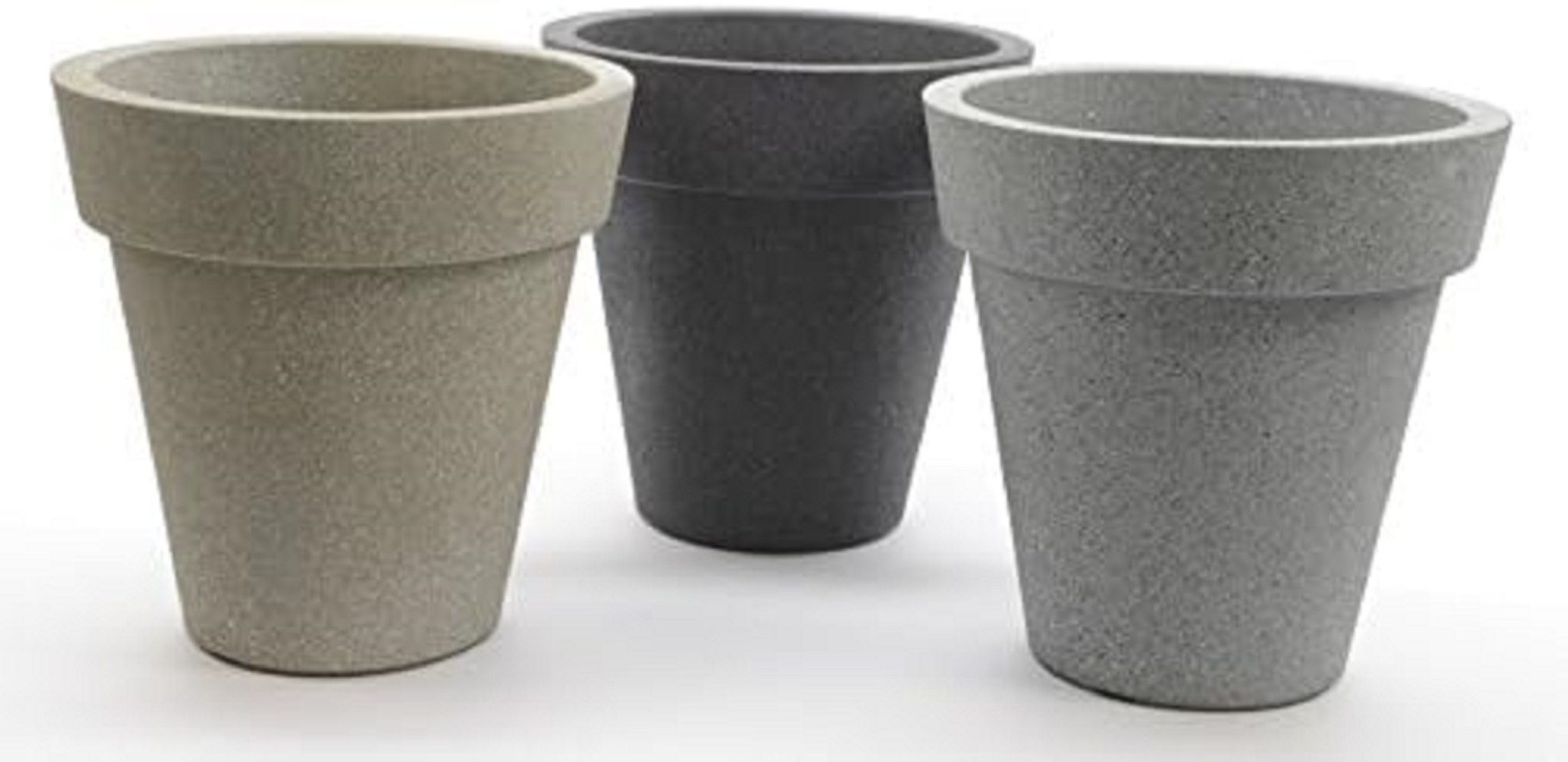 Kaemingk Blumentopf Pflanztopf Kunststoff Ø38x38 cm sand/hellgrau/dunkelgrau Stückpreis
