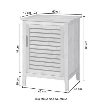 welltime Unterschrank Bambus Breite 50 cm, Badezimmerschrank aus natürlichem Bambus gefertigt