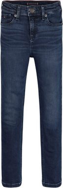 Tommy Hilfiger Straight-Jeans SCANTON Y DARK BLUE Kinder Kids Junior MiniMe,mit Leder-Brandlabel am hinteren Bund