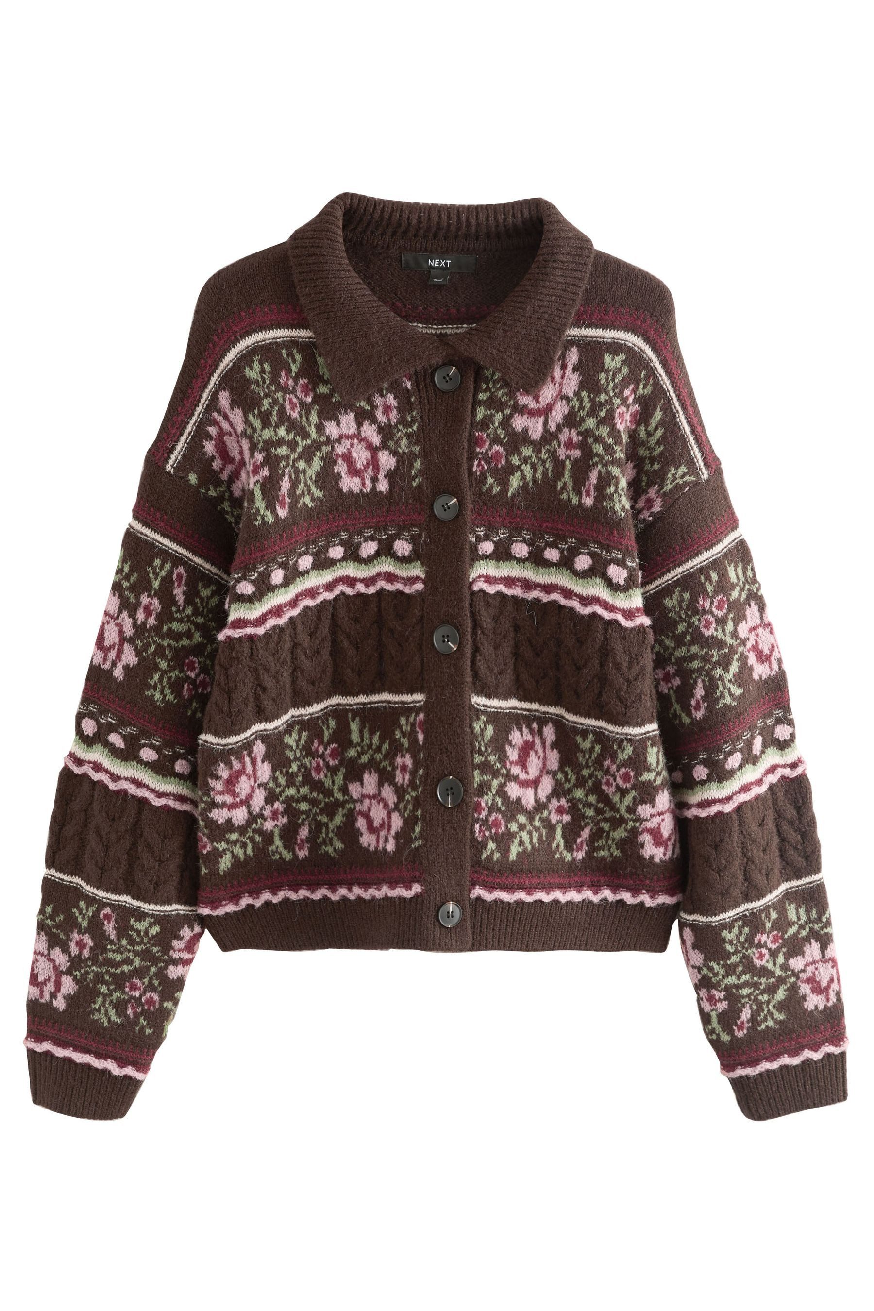 Next Strickjacke Zopfstrickjacke mit Wollanteil und Kragen (1-tlg) günstig online kaufen