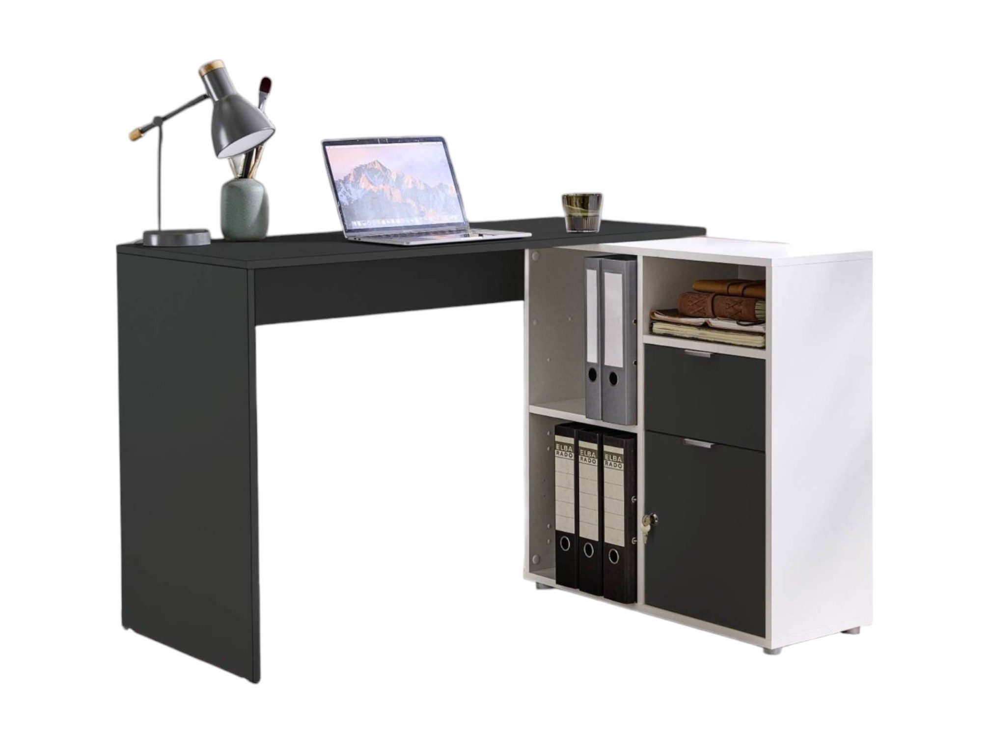 moebel-dich-auf Eckschreibtisch LUIZ (Schreibtisch + Regal, 110 cm breit), günstig online kaufen