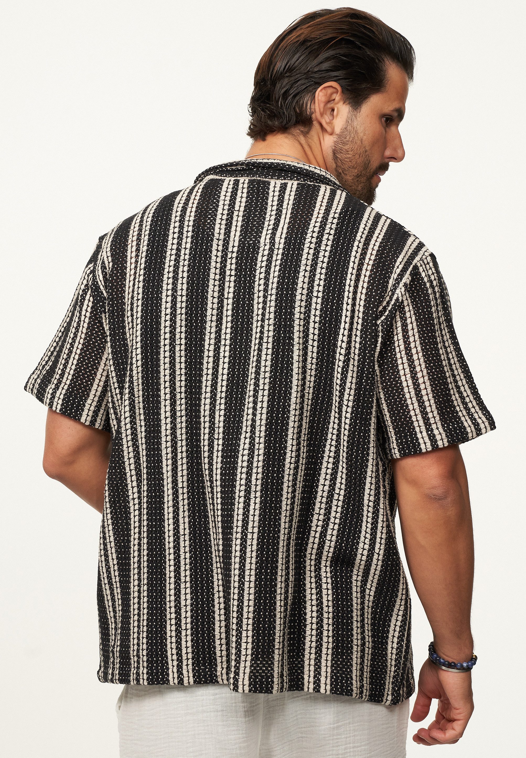 SOULSTAR Kurzarmhemd im Vintage Summer-Look Herren Kurzarm Strick Polo-Hemd T-Shirt