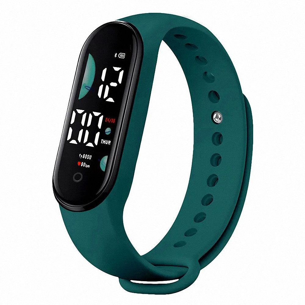 Taffstyle Quarzuhr Digitale Armbanduhr LED Silikon Sportuhr Gummi Kinderuhr Dunkelgrün, (Farbige Lernuhr Silikonuhr Süß), Uhr Damenuhr Mädchen Jungen Sportuhr Bunte Kinderuhr