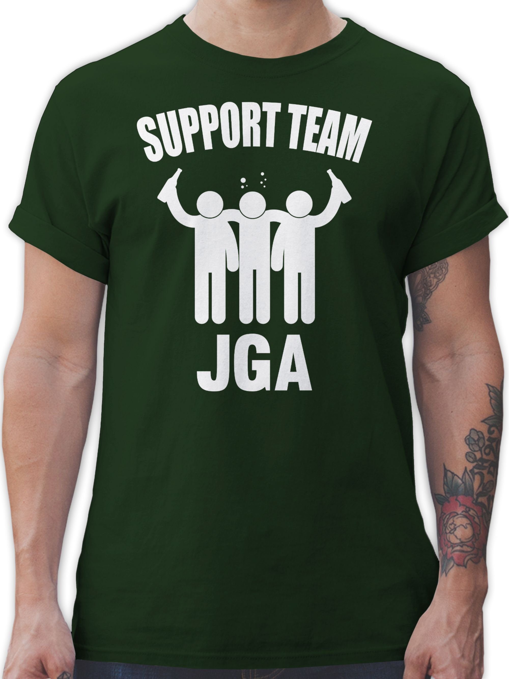 Shirtracer T-Shirt Support Team - Groom Crew JGA Männer 2 Dunkelgrün