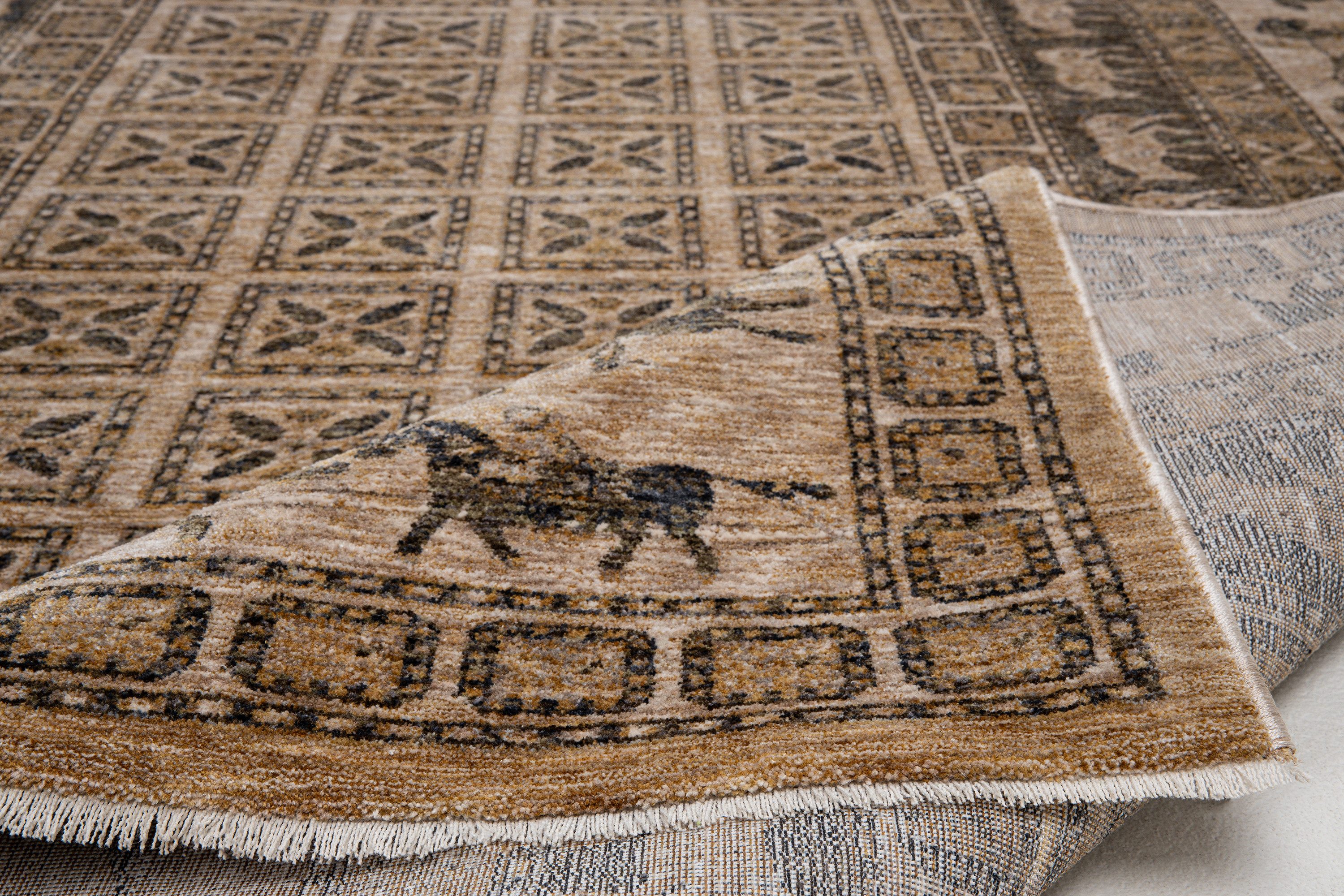 THEKO Teppich Beatrice GF-137, rechteckig, Höhe: 10 mm, Kurzflor, Orient Optik, mit Bordüre & Fransen, Wohnzimmer