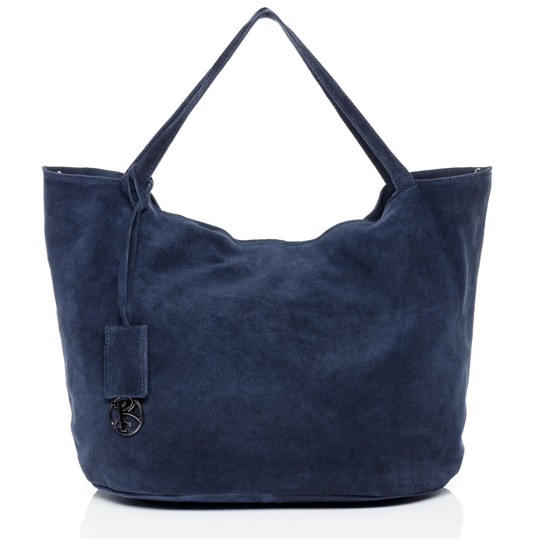 BACCINI Umhängetasche echt Leder Handtasche Schultertasche groß blau SELMA, Schultertasche Echtleder für Damen, Shopper, Henkeltasche blau