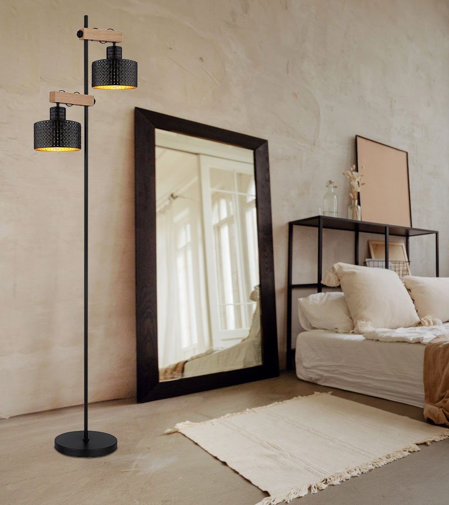 gold Globo Stehlampe, inklusive, nicht Stehleuchte Wohnzimmerlampe schwarz Stehlampe Leuchtmittel höhenverstellbar