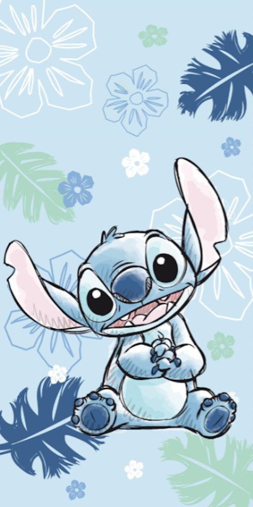Lilo & Stitch Badetuch Lilo & Stich weiches Badetuch Größe: 70 x 140 cm 100% Baumwolle, (1-St), 100% Baumwolle, trocknergeeignet