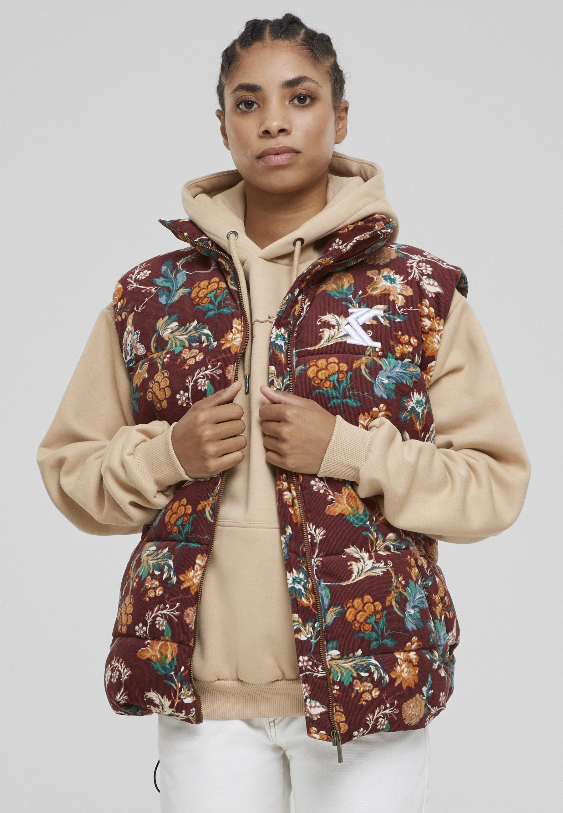 Karl Kani Steppweste Karl Kani Herren KM223-079-1 OG Corduroy Flower Puffer Vest (1-tlg)